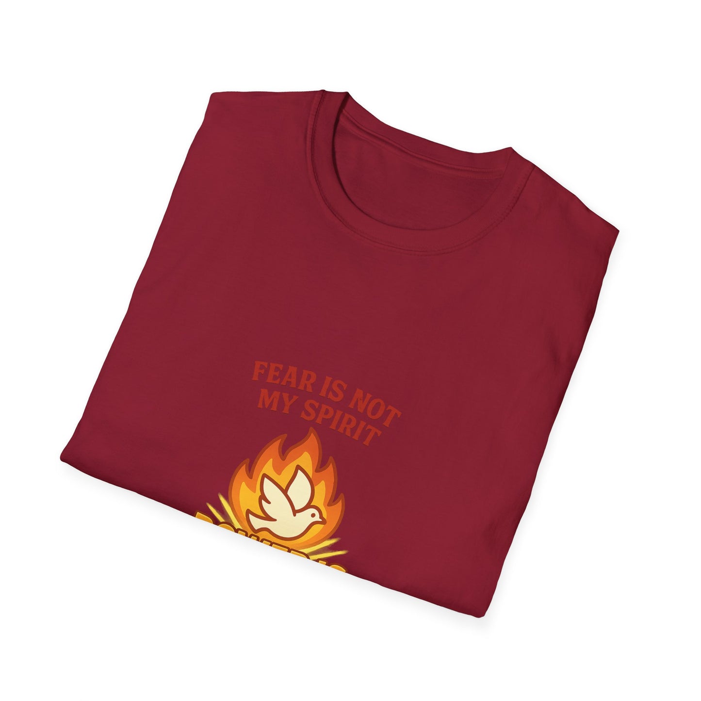 Fear Is Not My Spirit T-Shirt – Empowering Unisex Softstyle Tee for Strength & Positive Living