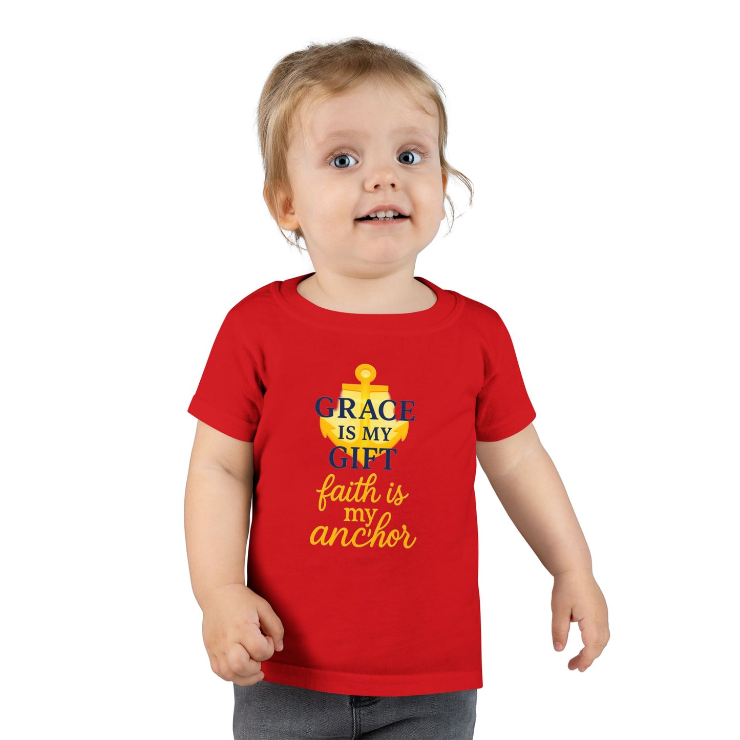 Toddler T-Shirt — "Grace Is My Gift, Faith Is My Anchor" Anchor Graphic