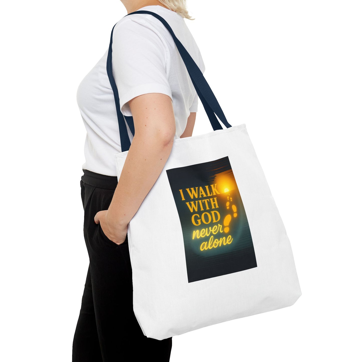 Inspiring God Walk Tote Bag, Motivational Quote Bag, Faith-Based Carryall, Gift for Believers, Christian Tote