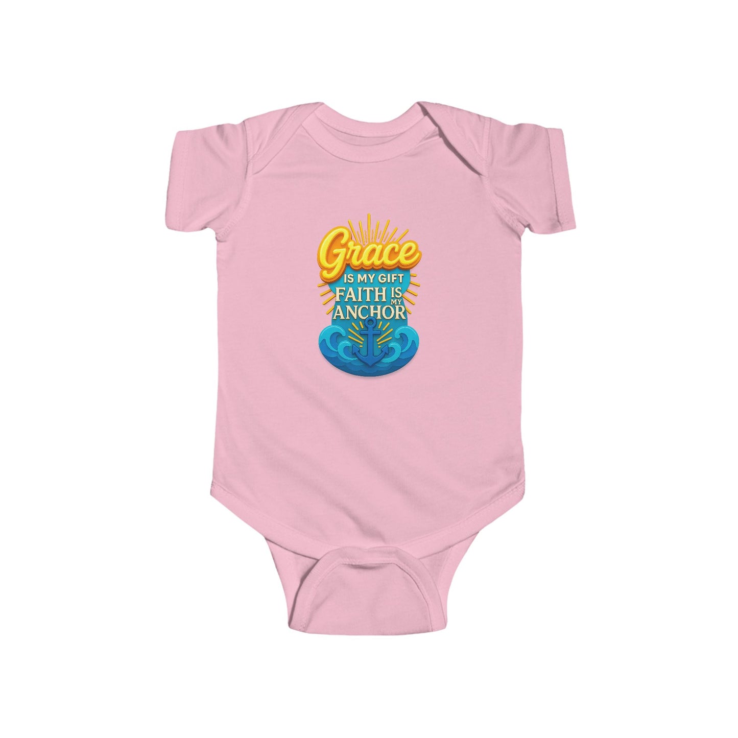 Baby Bodysuit • "Grace is My Gift, Faith is My Anchor" Christian Baby Onesie