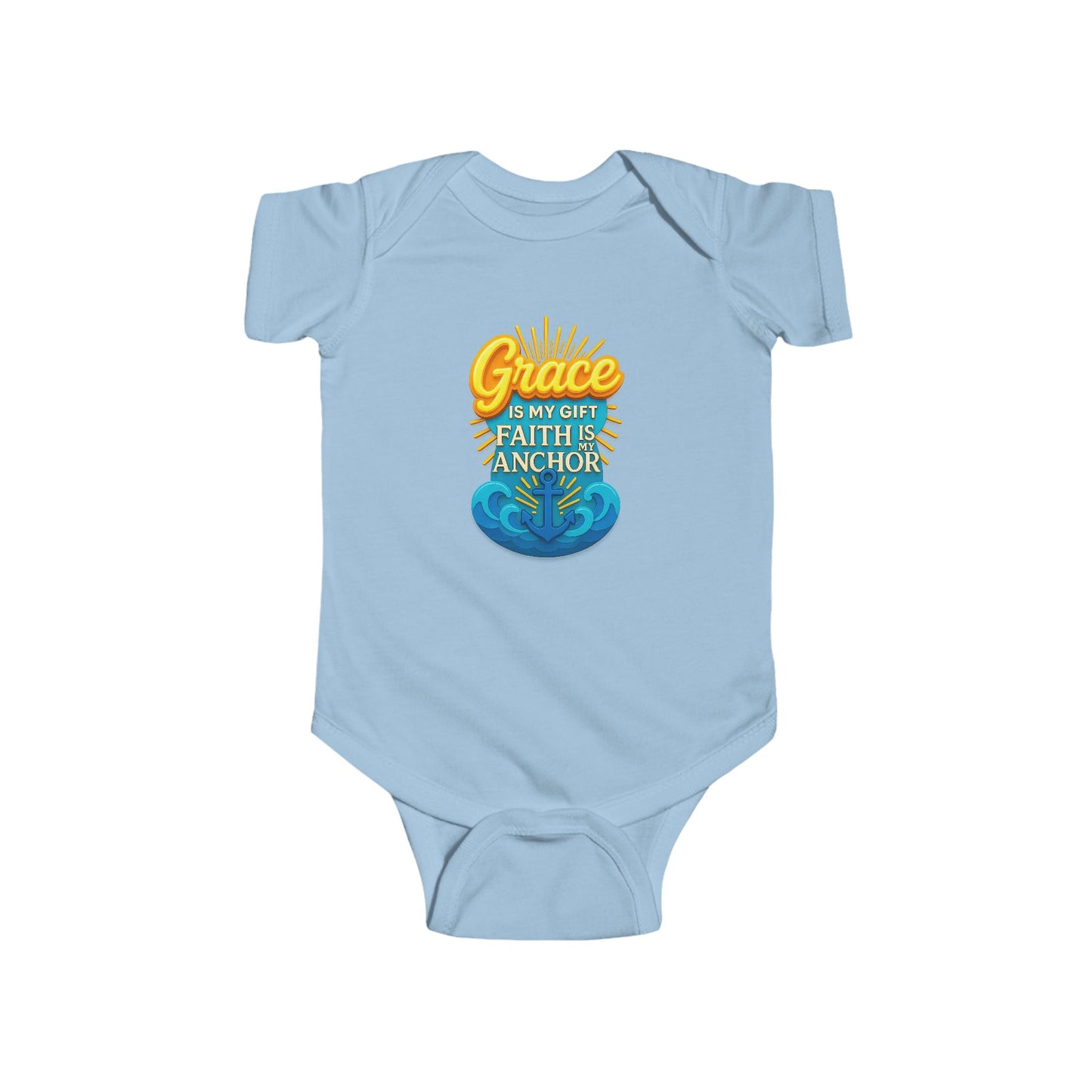Baby Bodysuit • "Grace is My Gift, Faith is My Anchor" Christian Baby Onesie