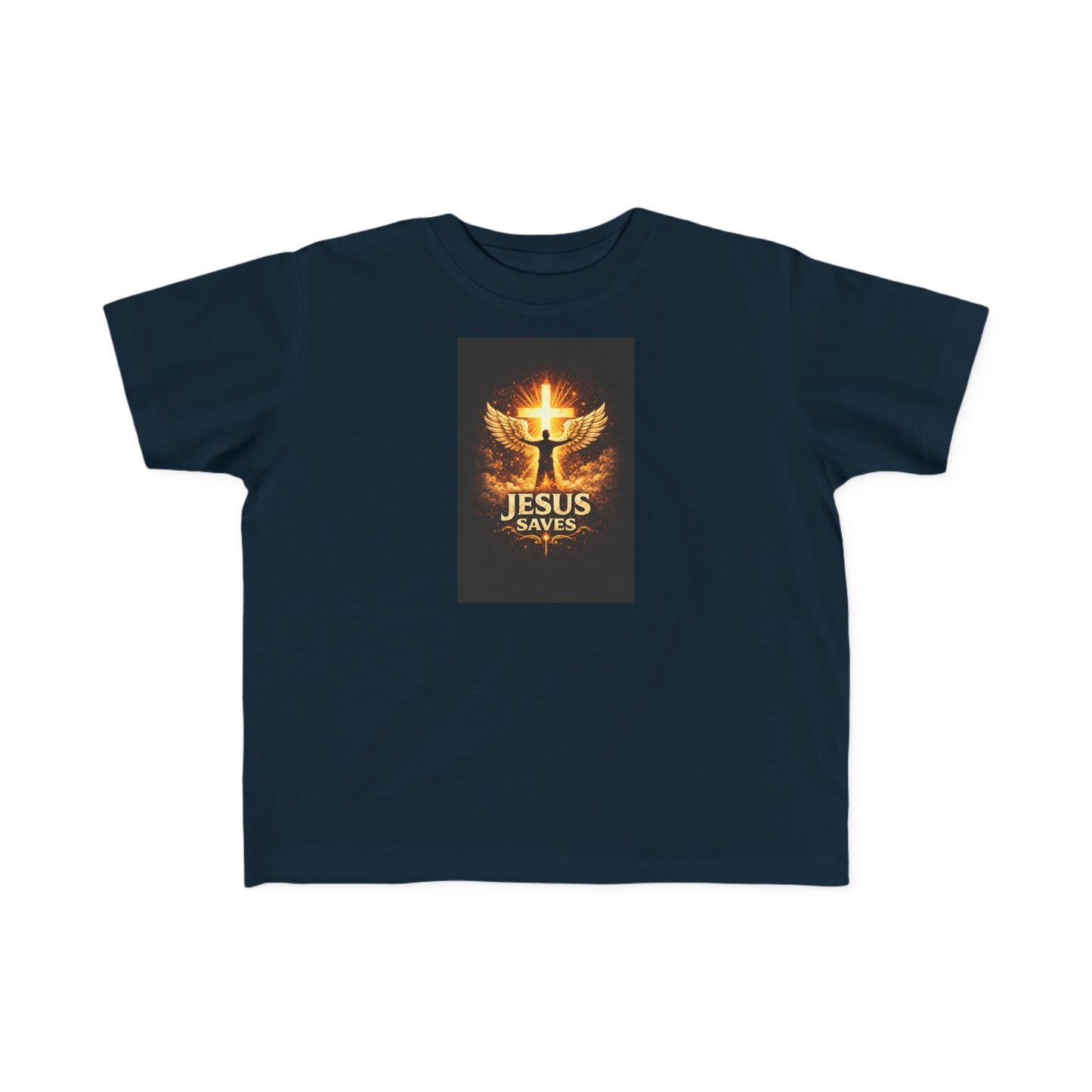 Toddler T‑Shirt — Jesus Saves, Flame Dove Christian Tee