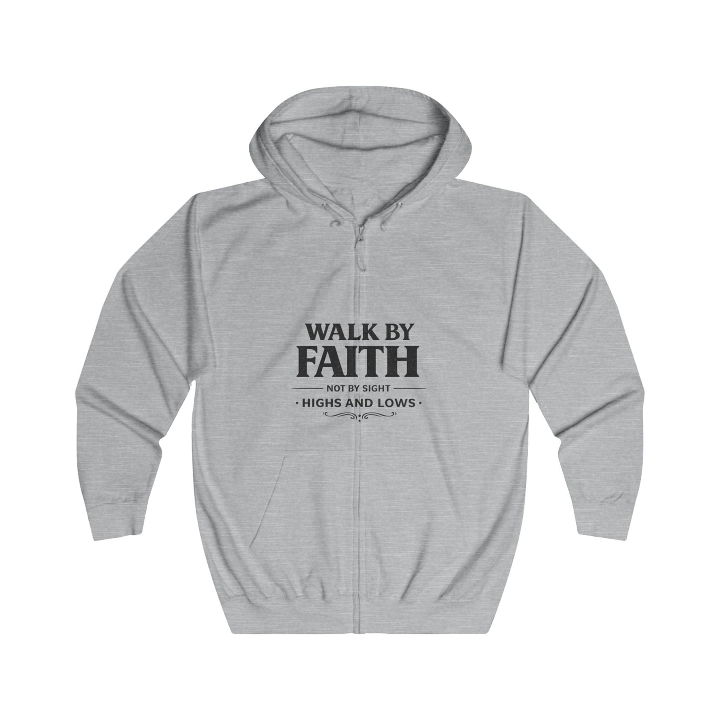 Walk by Faith Zip Hoodie — Christian Inspirational Full-Zip Hoodie