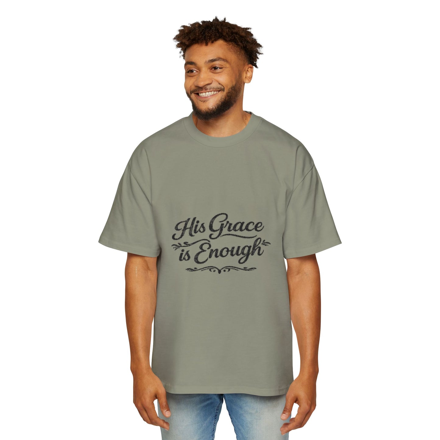 “His Grace Is Enough” Faith-Based Oversized T-shirt