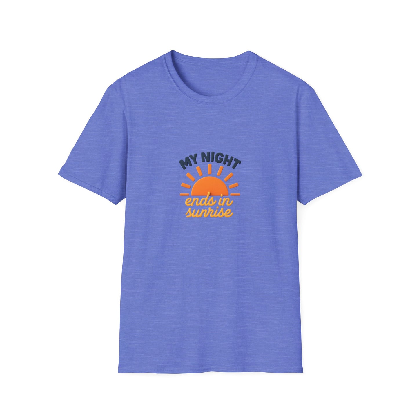 My Night Ends in Sunrise T-Shirt – Inspirational Unisex Softstyle® Tee for Hope, Comfort & Everyday Wear