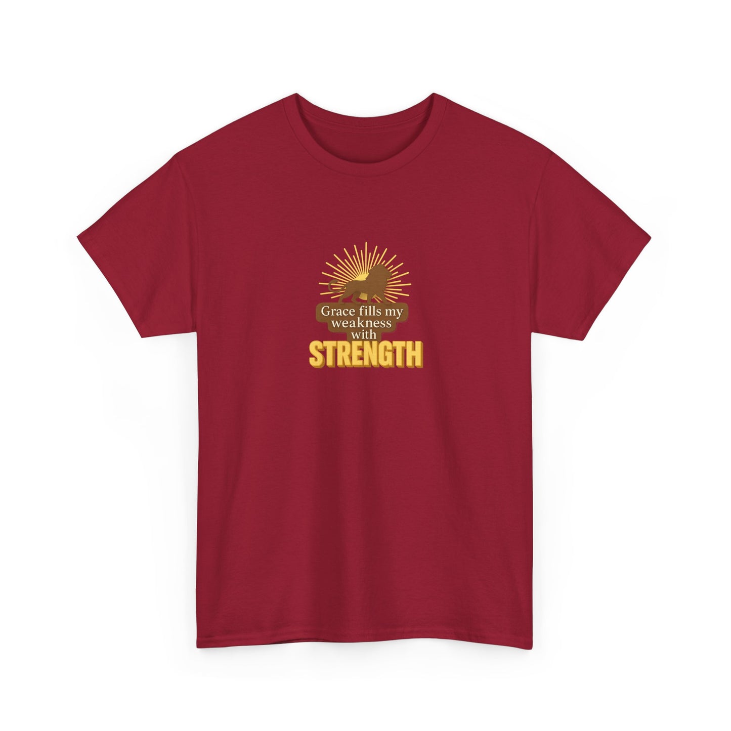 Grace Fills My Weakness with Strength – Inspirational Unisex Heavy Cotton Tee