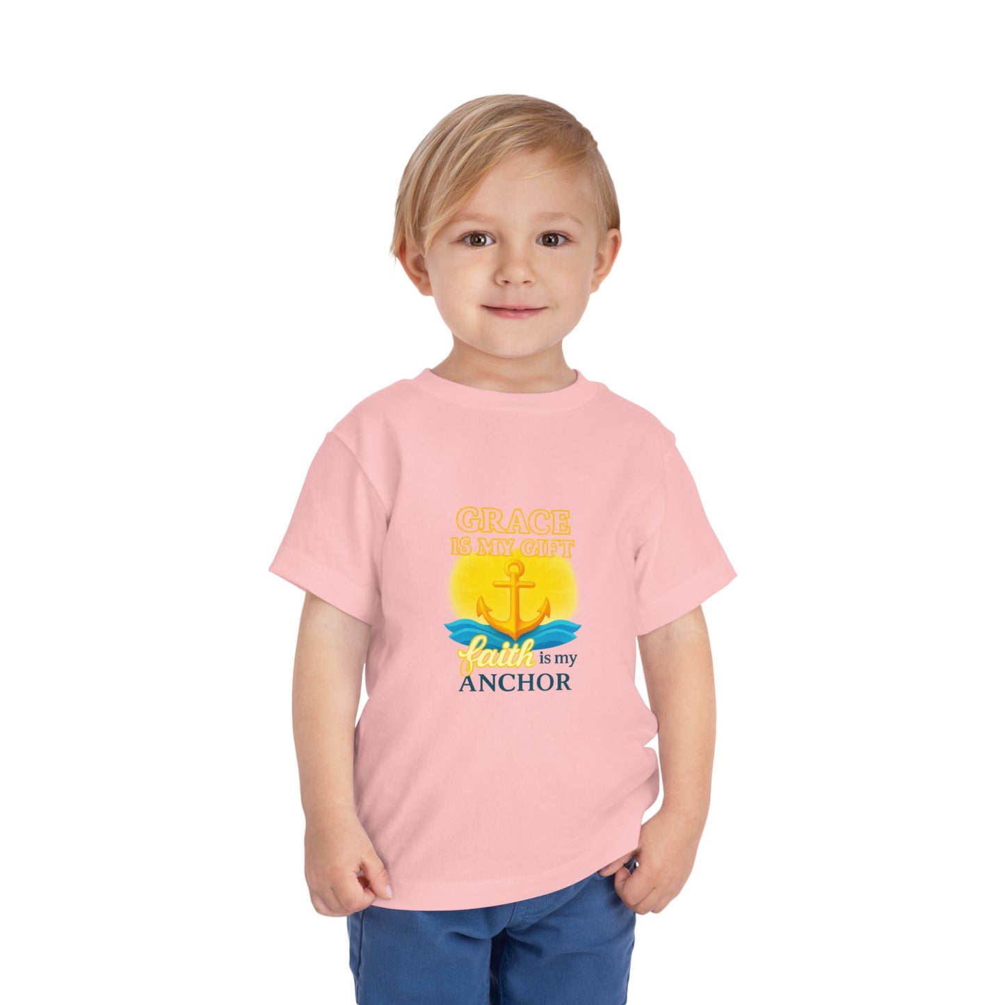 Grace is My Anchor Toddler Tee — Nautical Faith Shirt