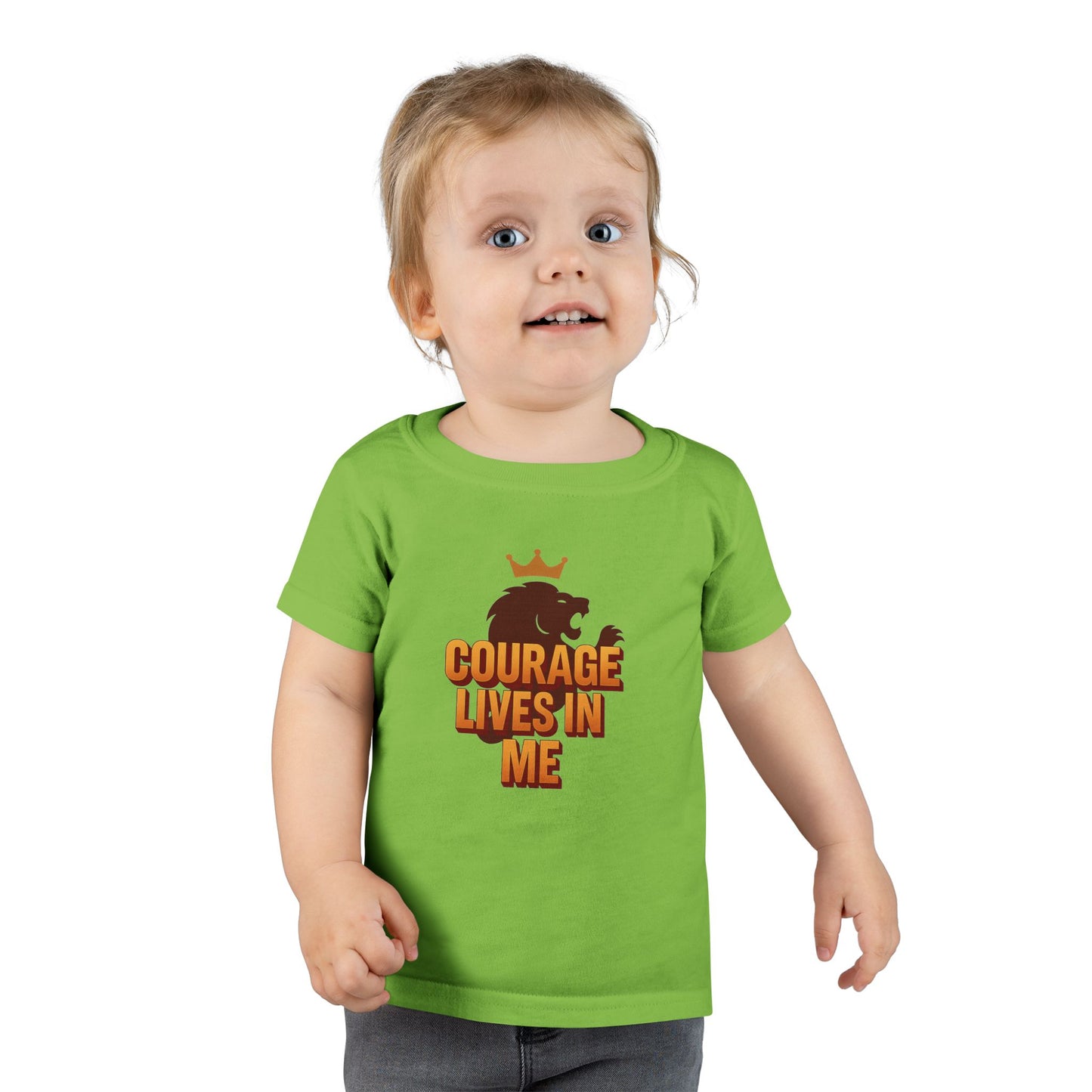 Toddler T-Shirt — "Courage Lives in Me" Lion Crown Graphic
