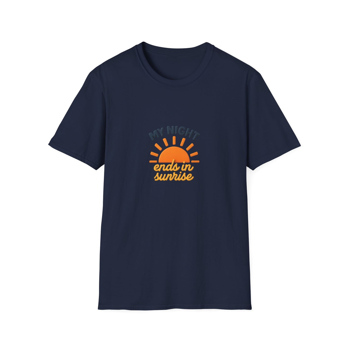 My Night Ends in Sunrise T-Shirt – Inspirational Unisex Softstyle® Tee for Hope, Comfort & Everyday Wear