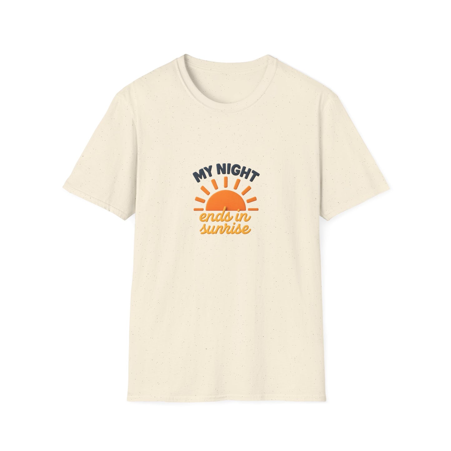 My Night Ends in Sunrise T-Shirt – Inspirational Unisex Softstyle® Tee for Hope, Comfort & Everyday Wear