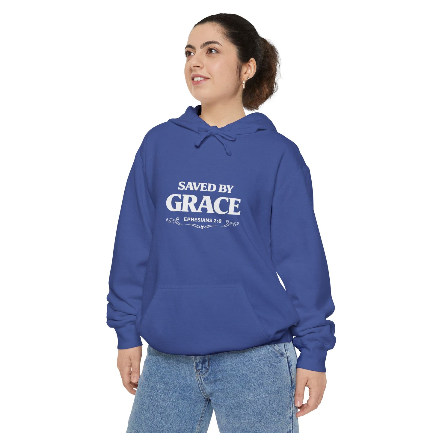 Saved by Grace Hoodie — Christian Faith Graphic Hoodie