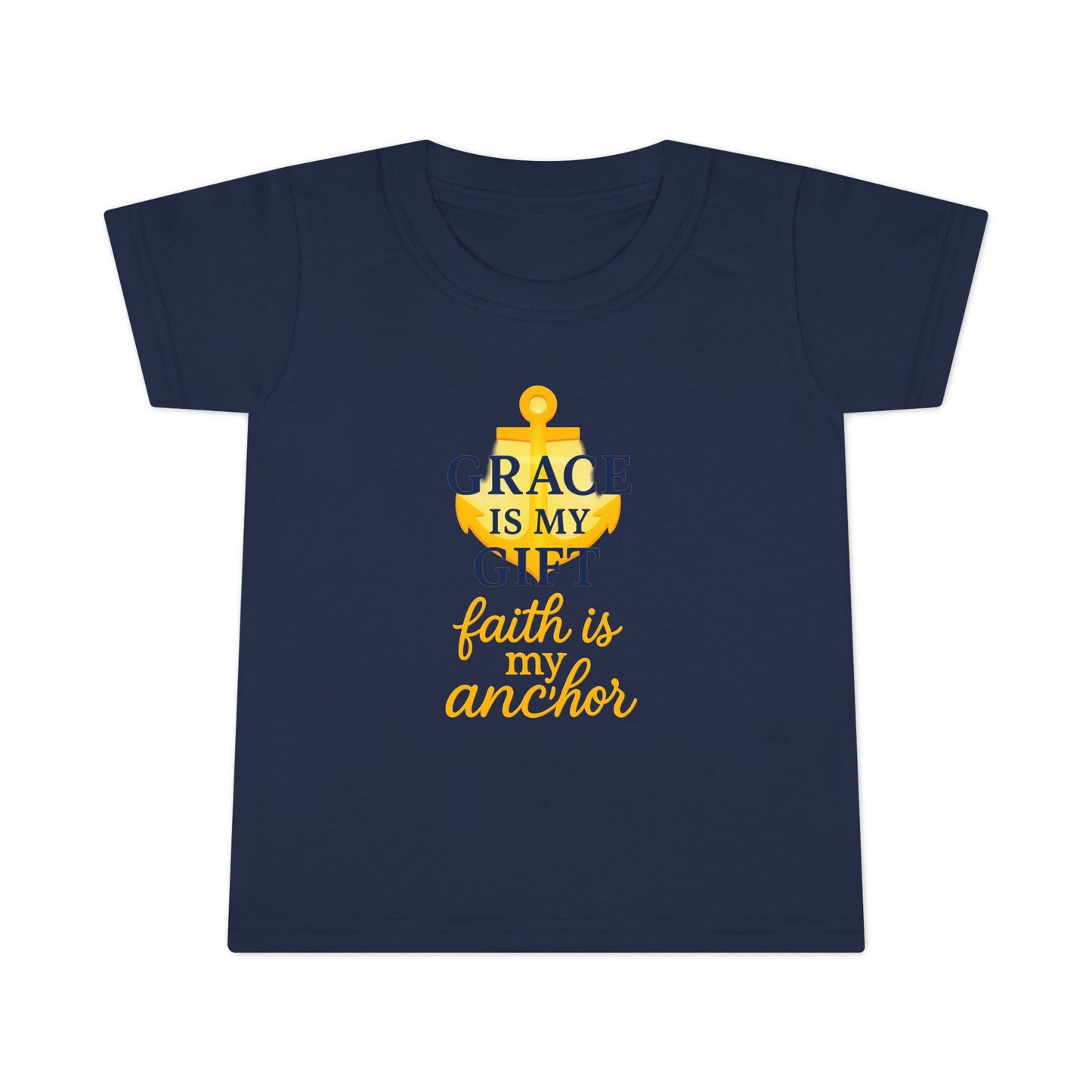 Toddler T-Shirt — "Grace Is My Gift, Faith Is My Anchor" Christian Anchor Graphic