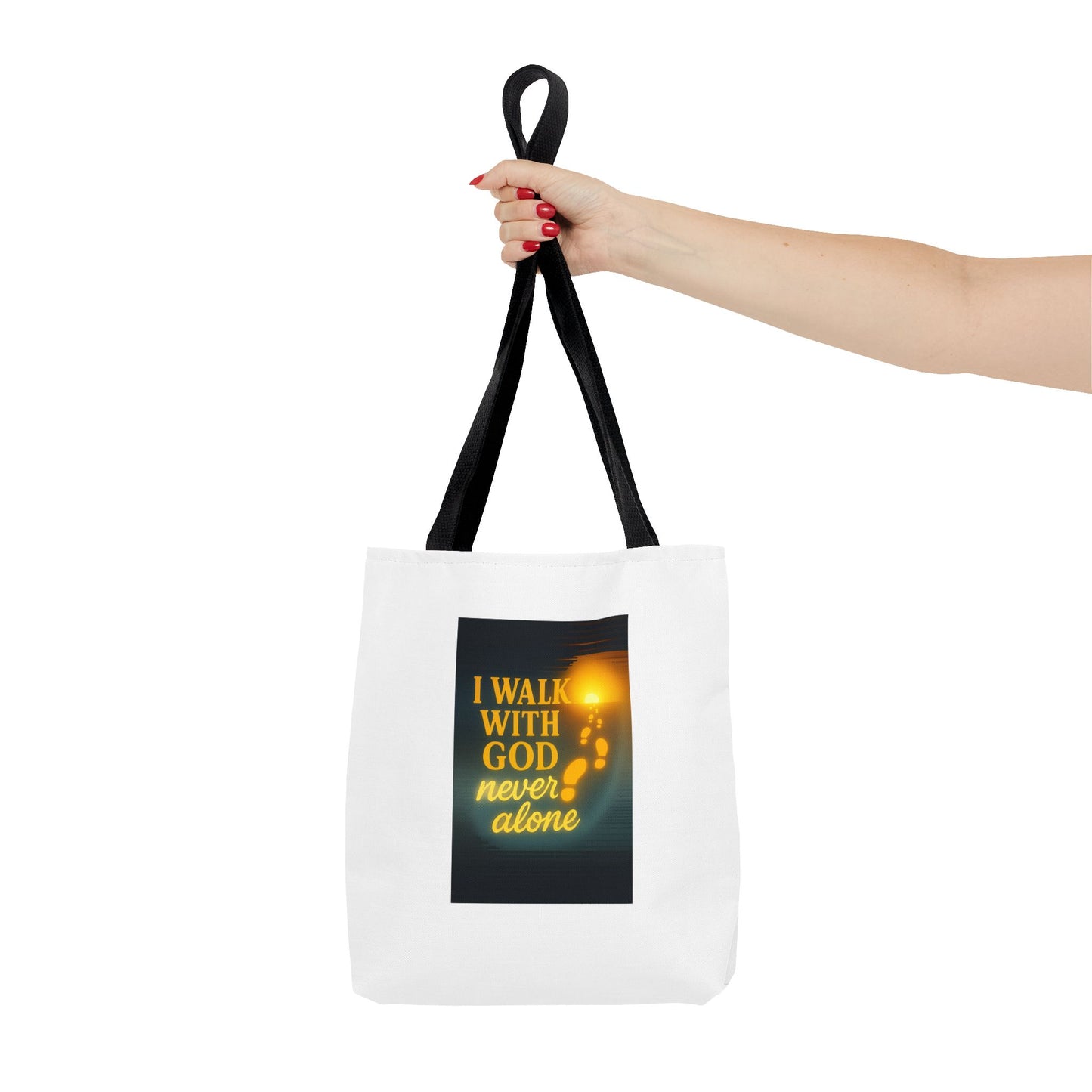 Inspiring God Walk Tote Bag, Motivational Quote Bag, Faith-Based Carryall, Gift for Believers, Christian Tote