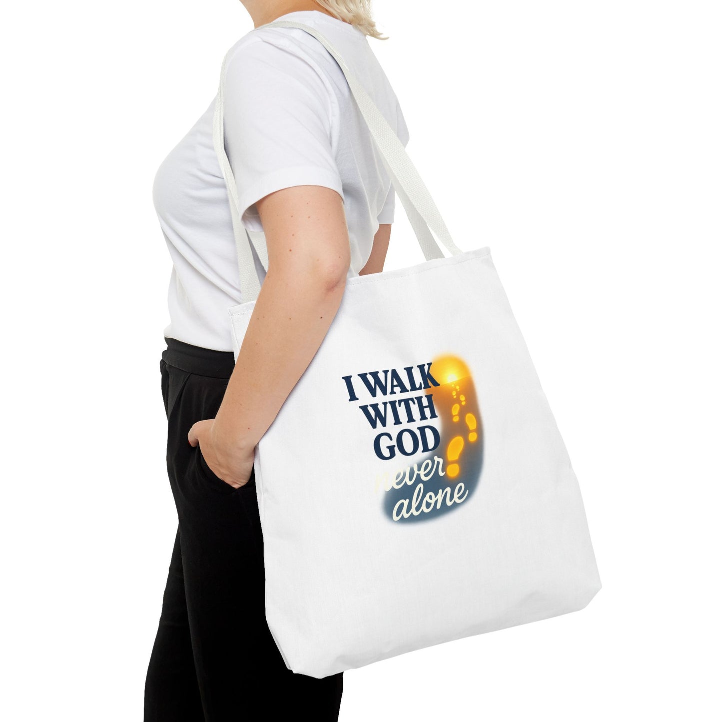Inspirational Tote Bag - I Walk With God, Faithful Gift, Religious Accessory, Everyday Use, Church Bag