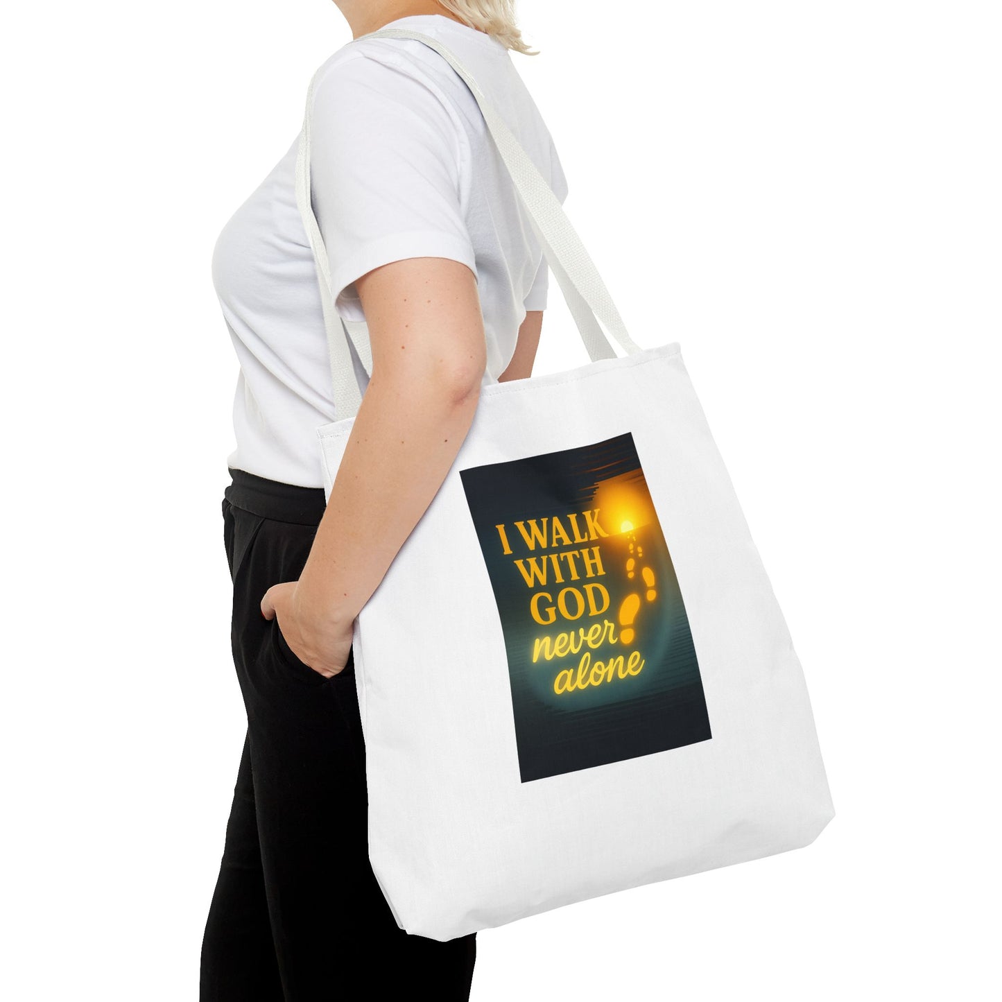 Inspiring God Walk Tote Bag, Motivational Quote Bag, Faith-Based Carryall, Gift for Believers, Christian Tote