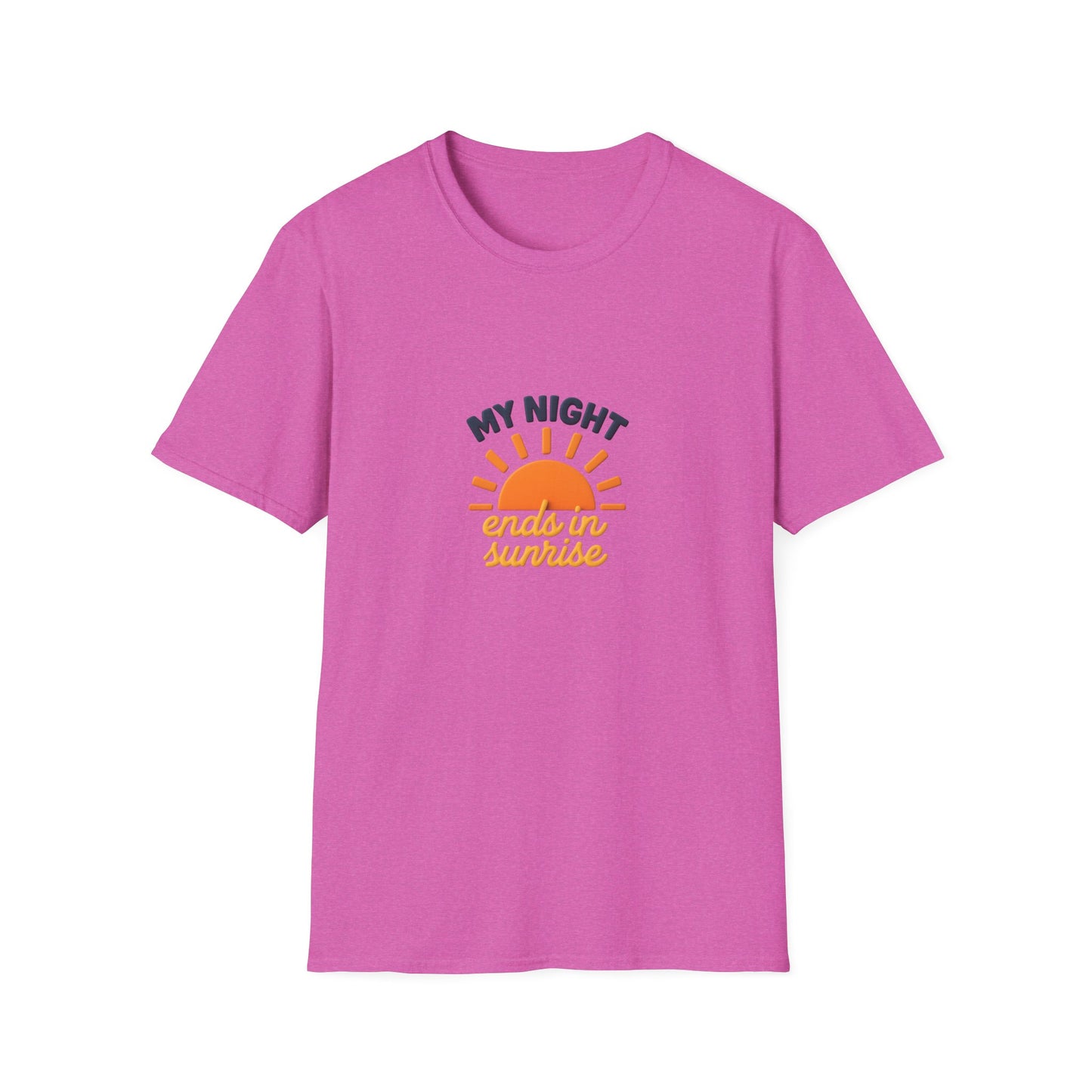 My Night Ends in Sunrise T-Shirt – Inspirational Unisex Softstyle® Tee for Hope, Comfort & Everyday Wear