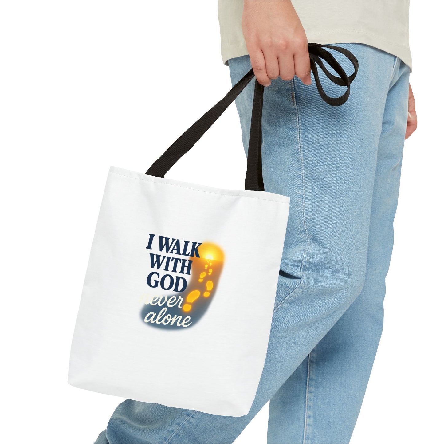Inspirational Tote Bag - I Walk With God, Faithful Gift, Religious Accessory, Everyday Use, Church Bag