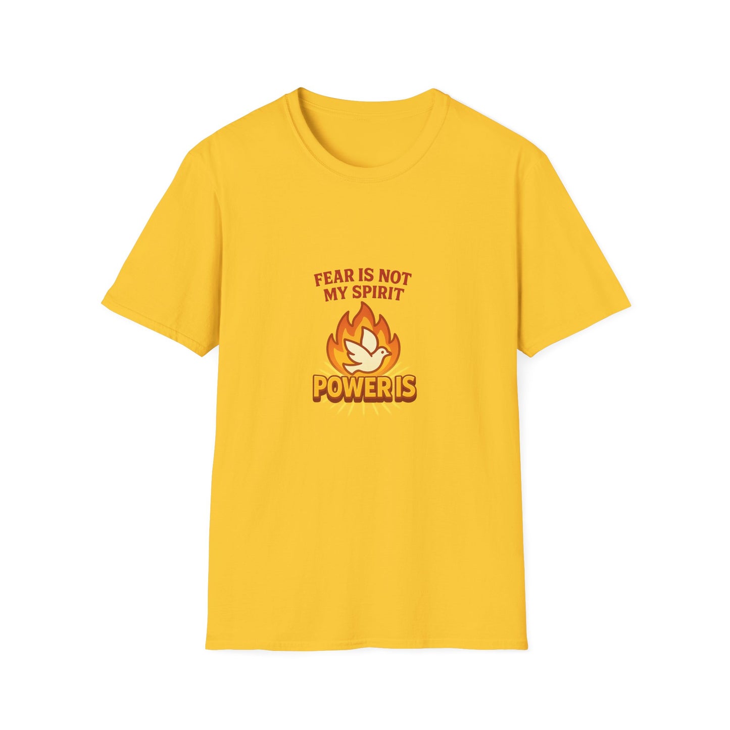 Fear Is Not My Spirit T-Shirt – Empowering Unisex Softstyle Tee for Strength & Positive Living