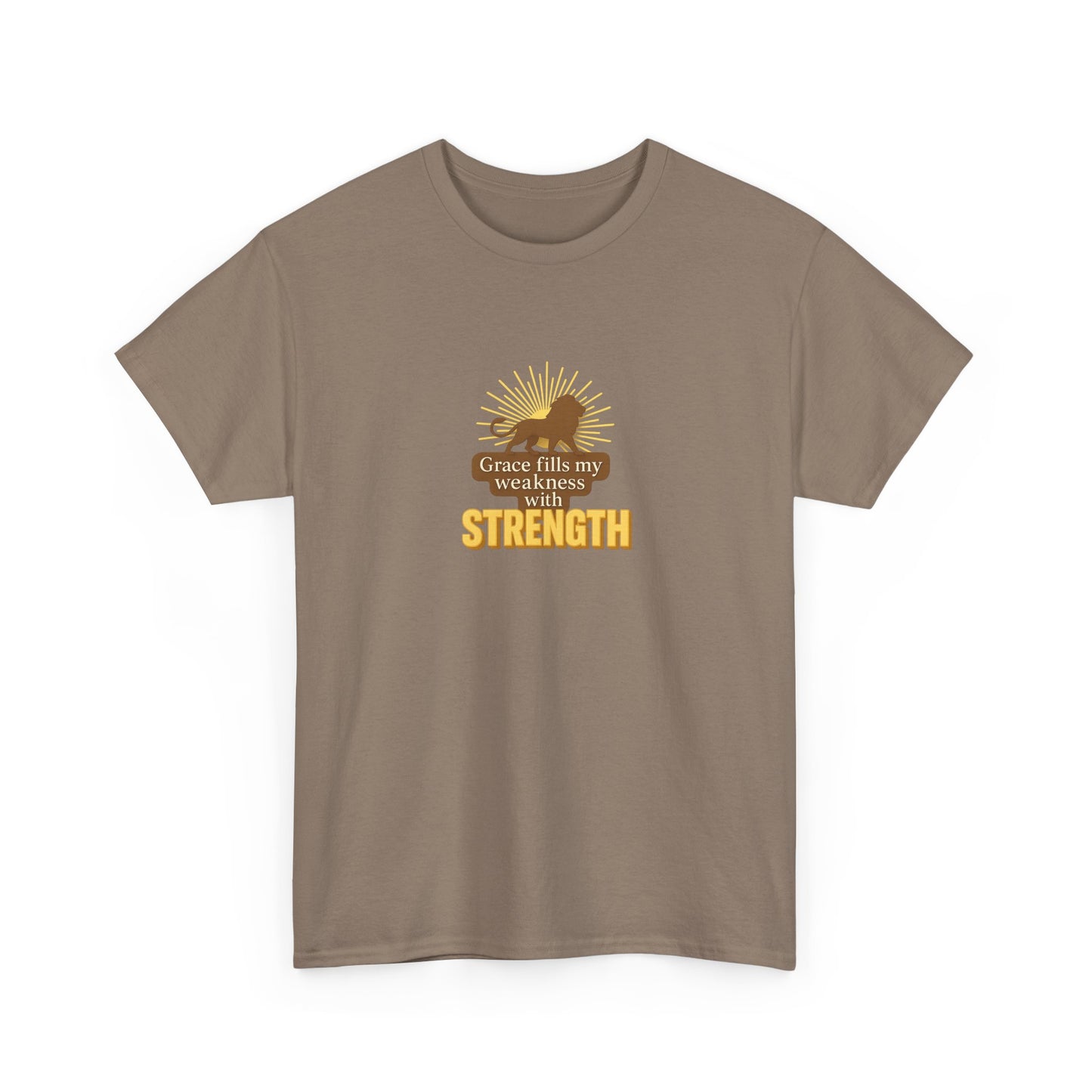 Grace Fills My Weakness with Strength – Inspirational Unisex Heavy Cotton Tee