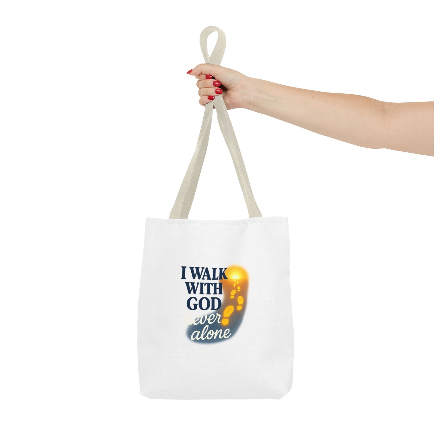 Inspirational Tote Bag - I Walk With God, Faithful Gift, Religious Accessory, Everyday Use, Church Bag