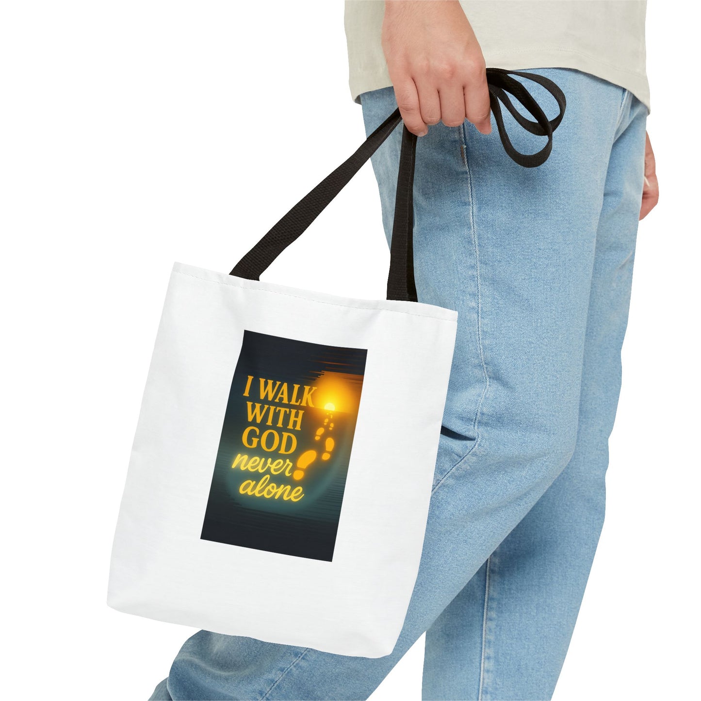 Inspiring God Walk Tote Bag, Motivational Quote Bag, Faith-Based Carryall, Gift for Believers, Christian Tote