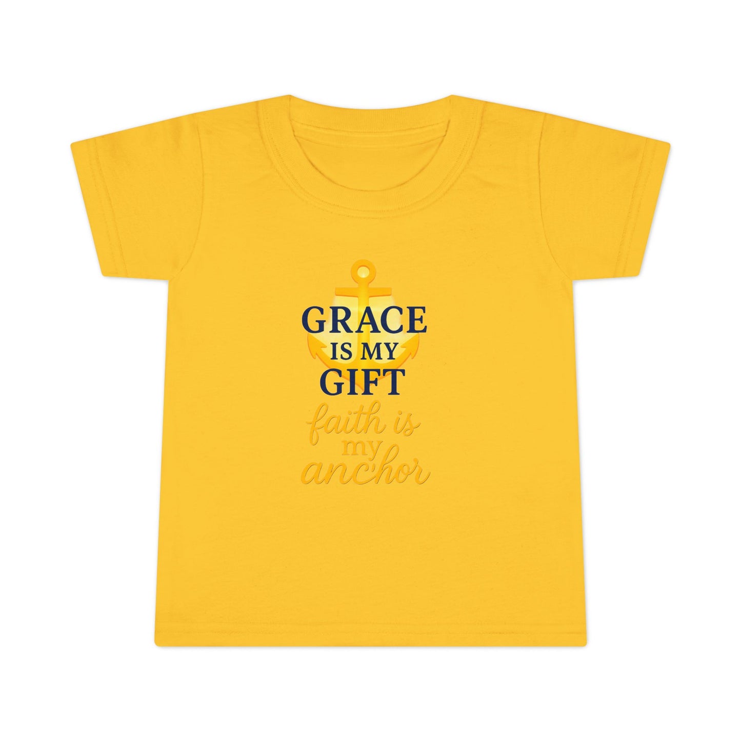 Toddler T-Shirt — "Grace Is My Gift, Faith Is My Anchor" Anchor Graphic