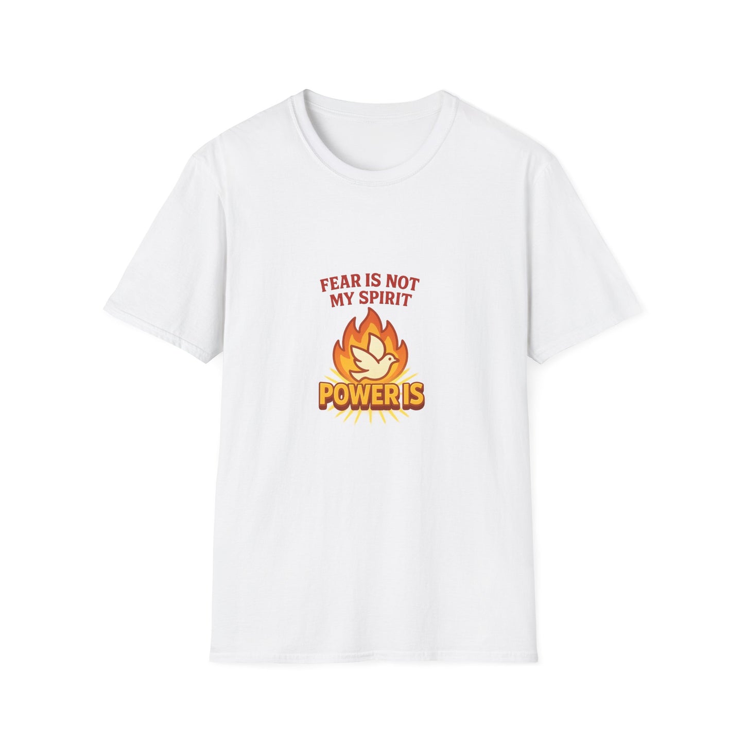 Fear Is Not My Spirit T-Shirt – Empowering Unisex Softstyle Tee for Strength & Positive Living