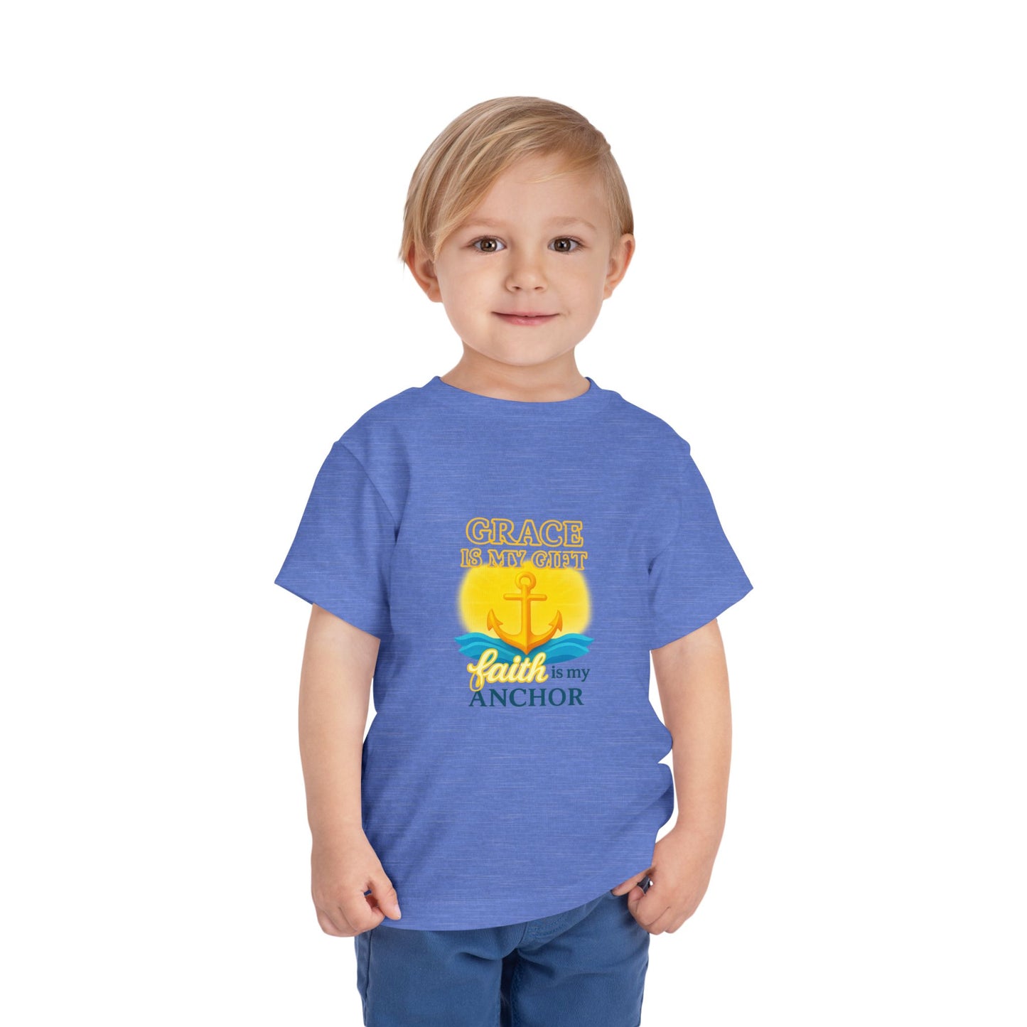 Grace is My Anchor Toddler Tee — Nautical Faith Shirt
