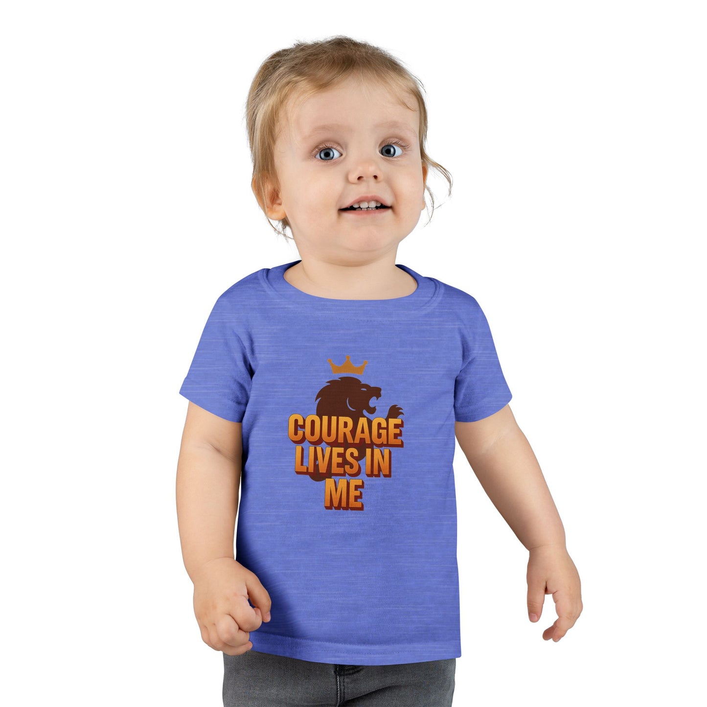 Toddler T-Shirt — "Courage Lives in Me" Lion Crown Graphic