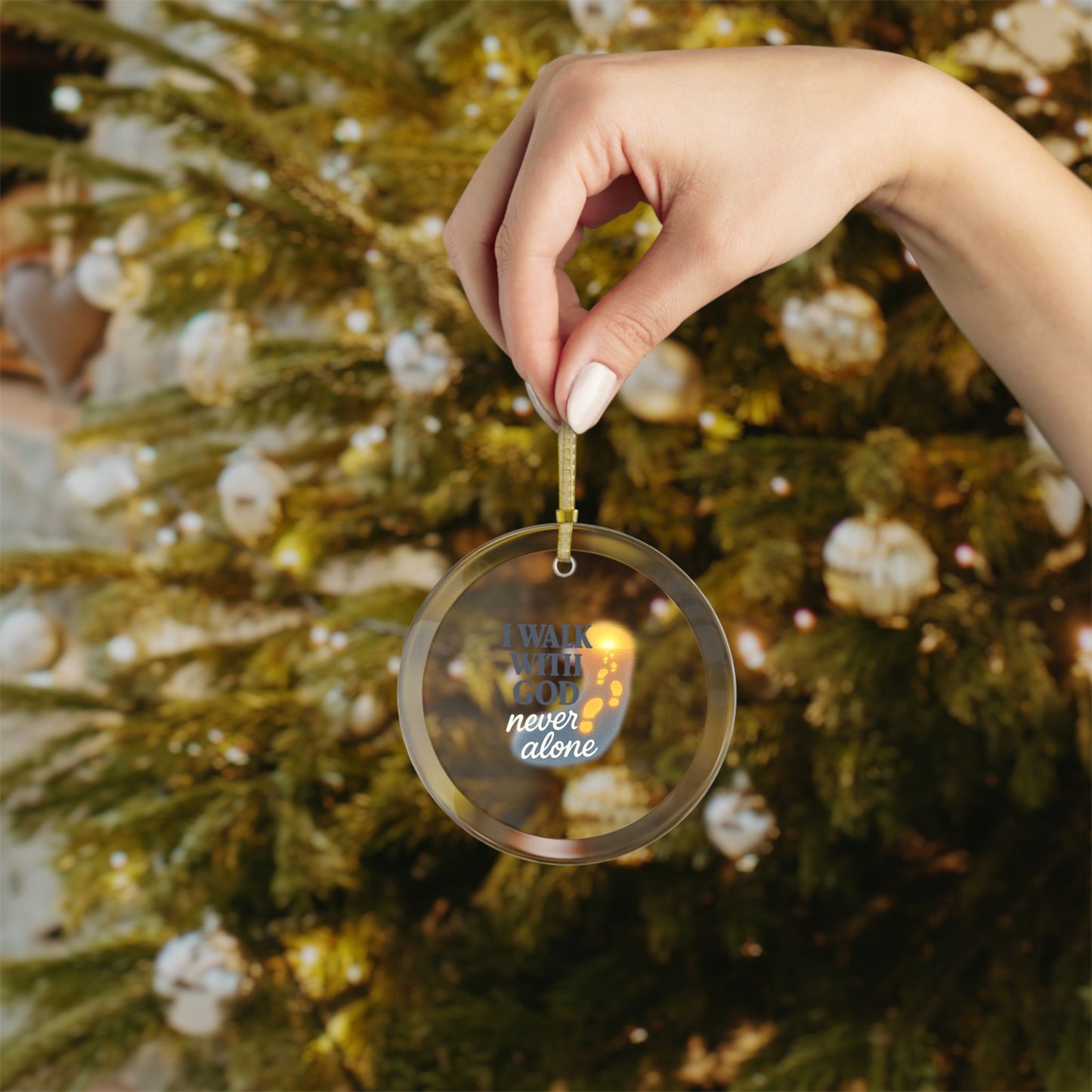 Inspirational Glass Christmas Ornament