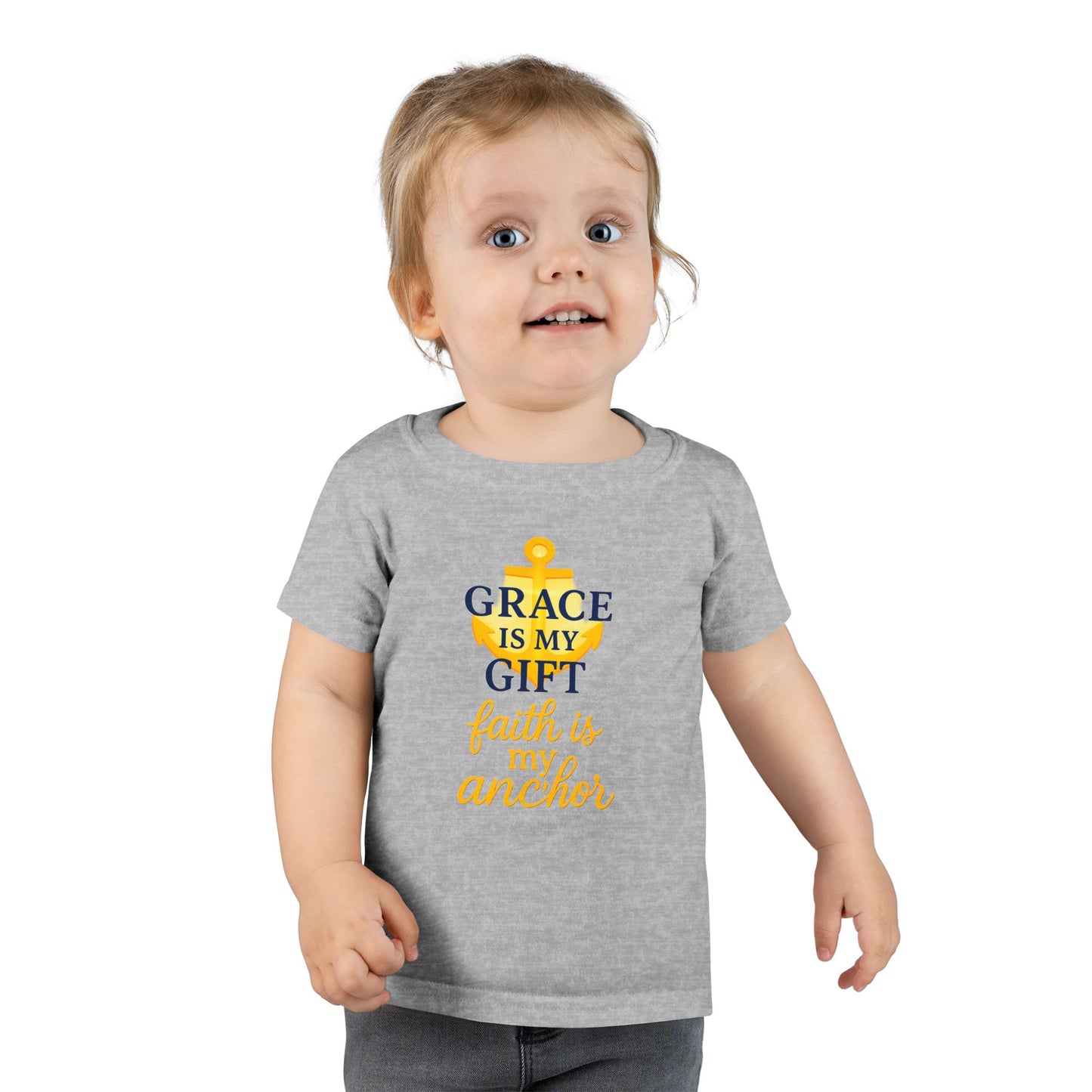 Toddler T-Shirt — "Grace Is My Gift, Faith Is My Anchor" Anchor Graphic