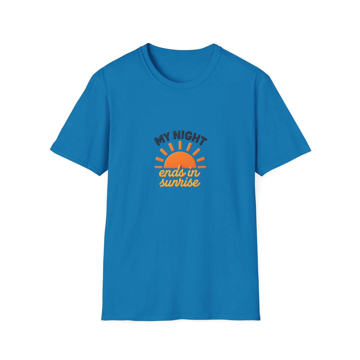 My Night Ends in Sunrise T-Shirt – Inspirational Unisex Softstyle® Tee for Hope, Comfort & Everyday Wear