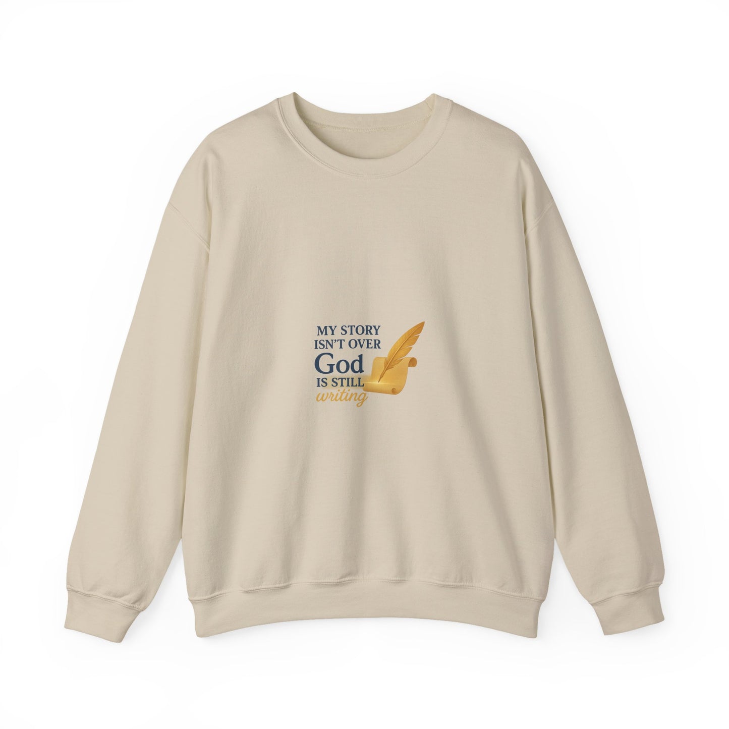 Inspirational Crewneck Sweatshirt, Comfort Apparel, Faith-Based Gift, Cozy Layer, My Story Isn’t Over Sweatshirt