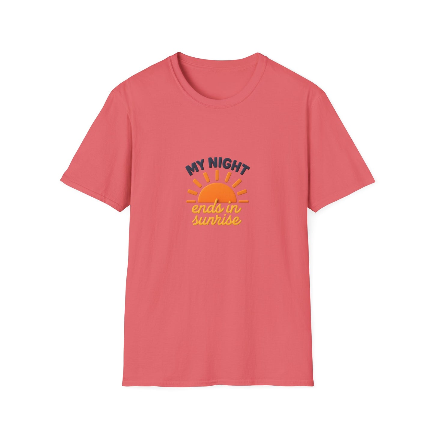 My Night Ends in Sunrise T-Shirt – Inspirational Unisex Softstyle® Tee for Hope, Comfort & Everyday Wear