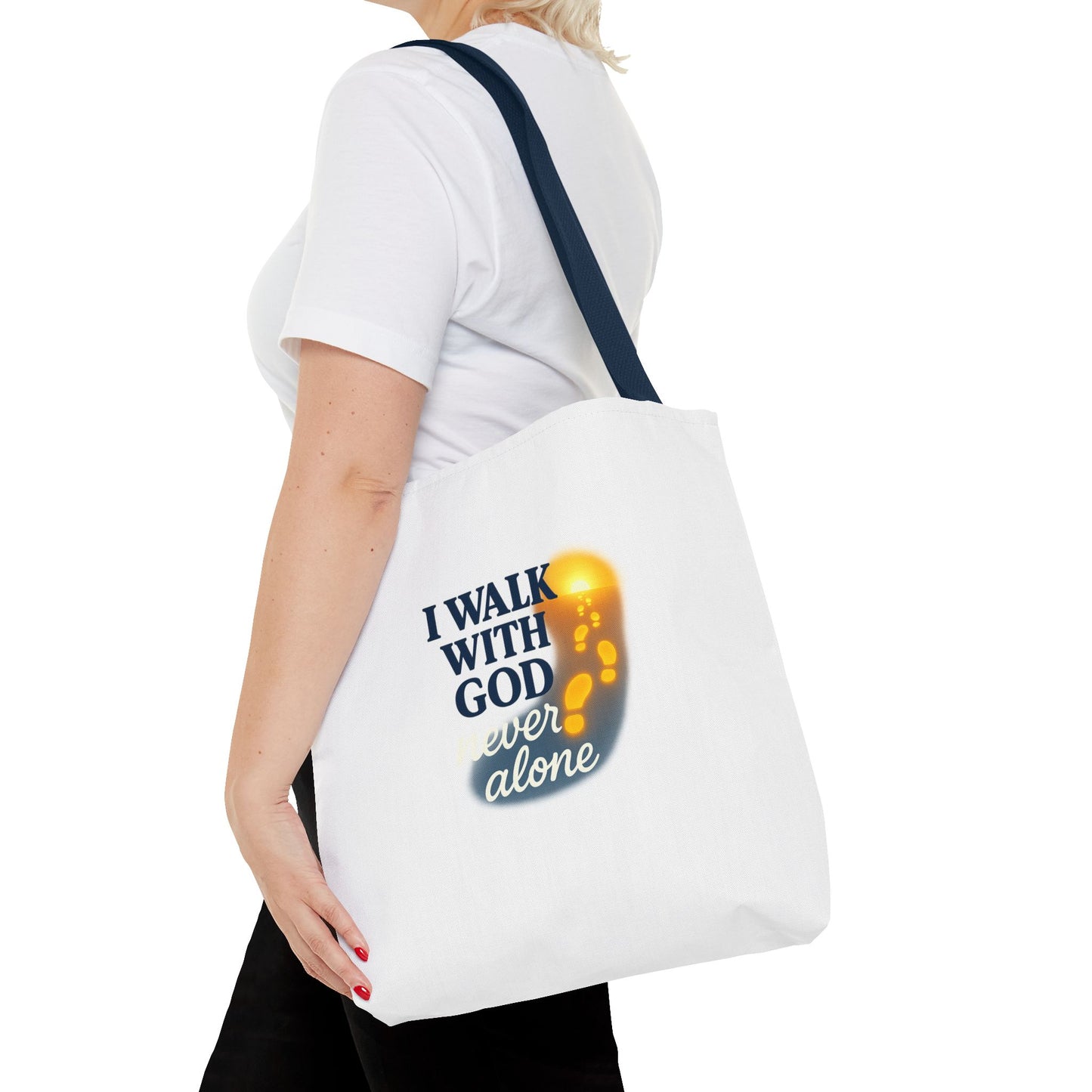 Inspirational Tote Bag - I Walk With God, Faithful Gift, Religious Accessory, Everyday Use, Church Bag