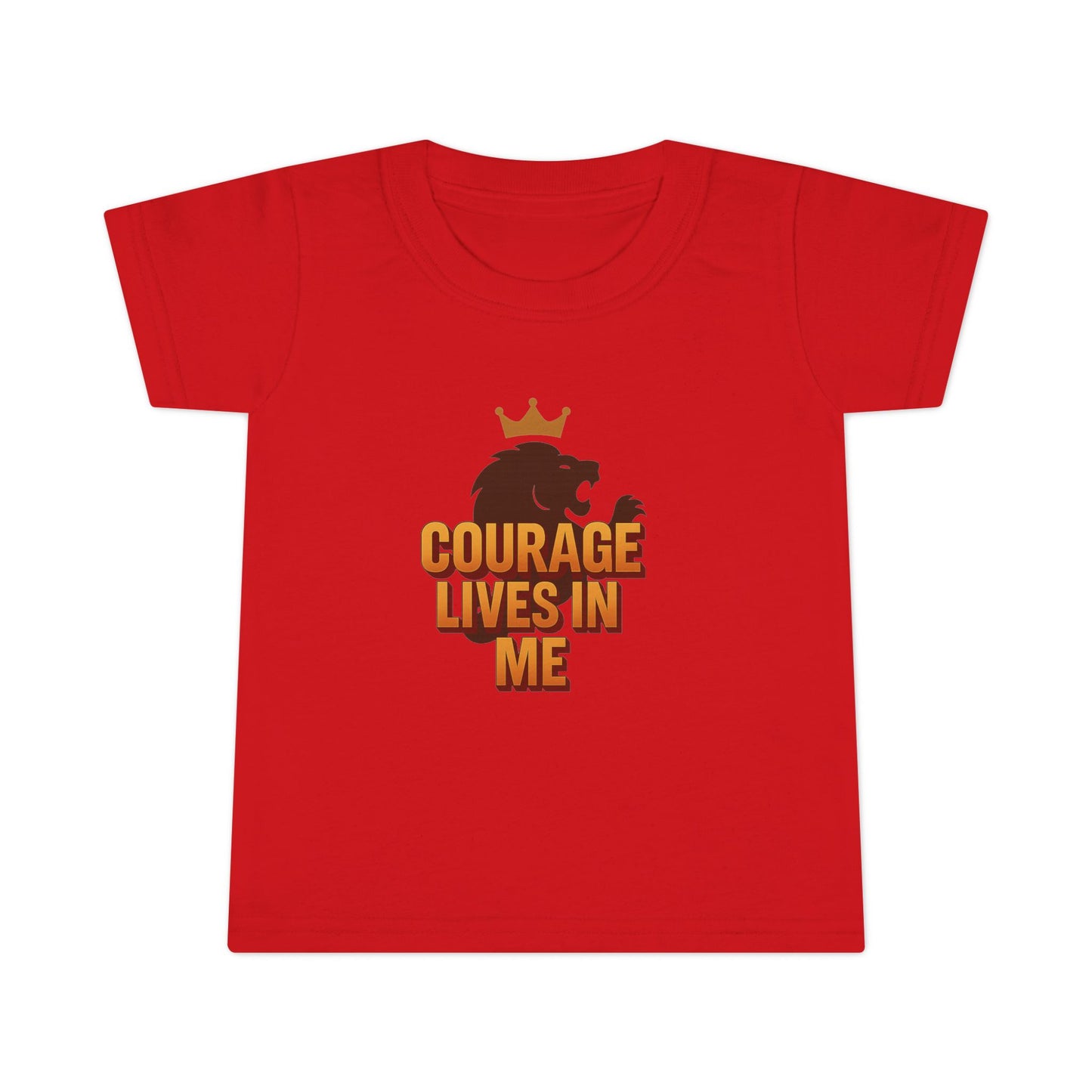 Toddler T-Shirt — "Courage Lives in Me" Lion Crown Graphic