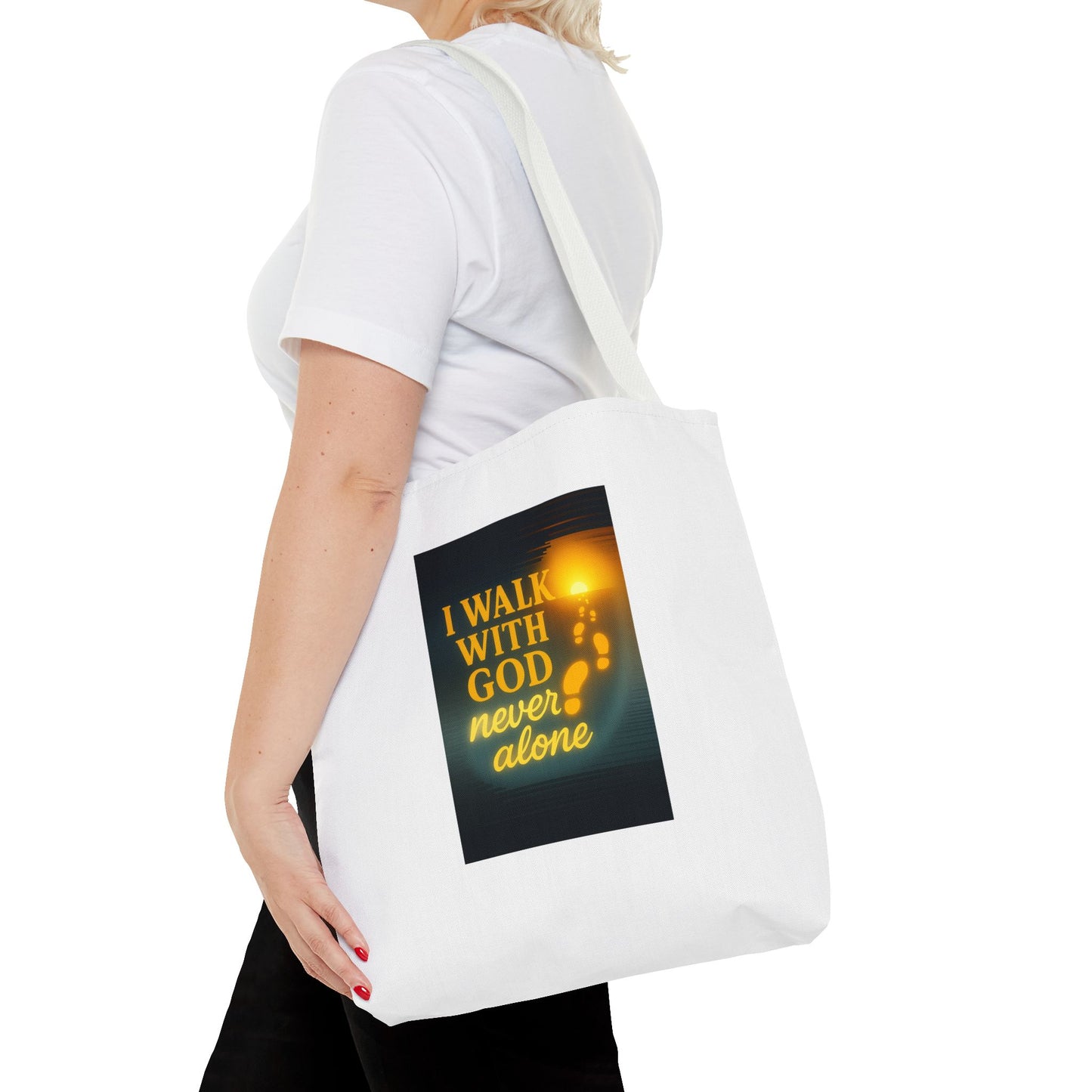 Inspiring God Walk Tote Bag, Motivational Quote Bag, Faith-Based Carryall, Gift for Believers, Christian Tote