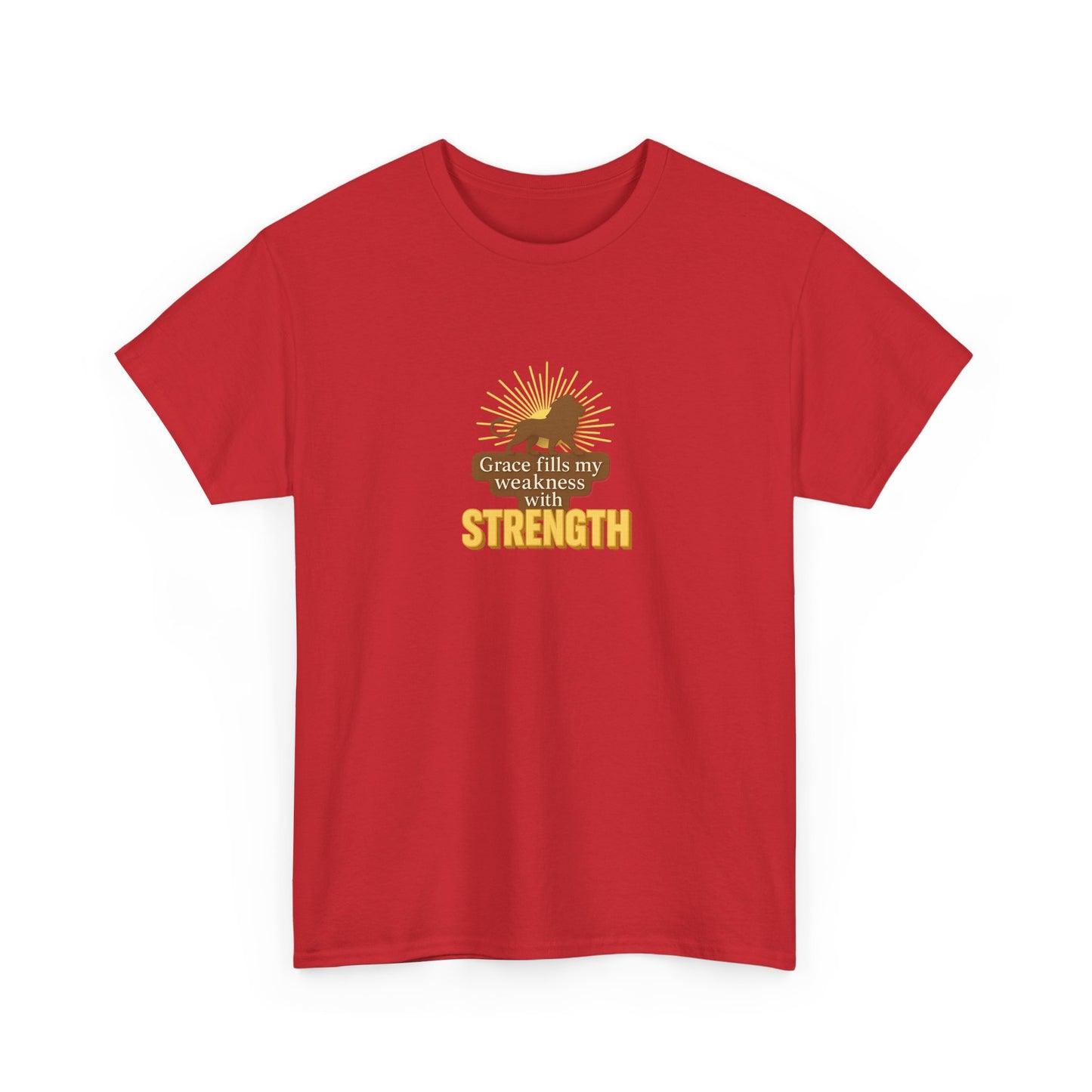 Grace Fills My Weakness with Strength – Inspirational Unisex Heavy Cotton Tee