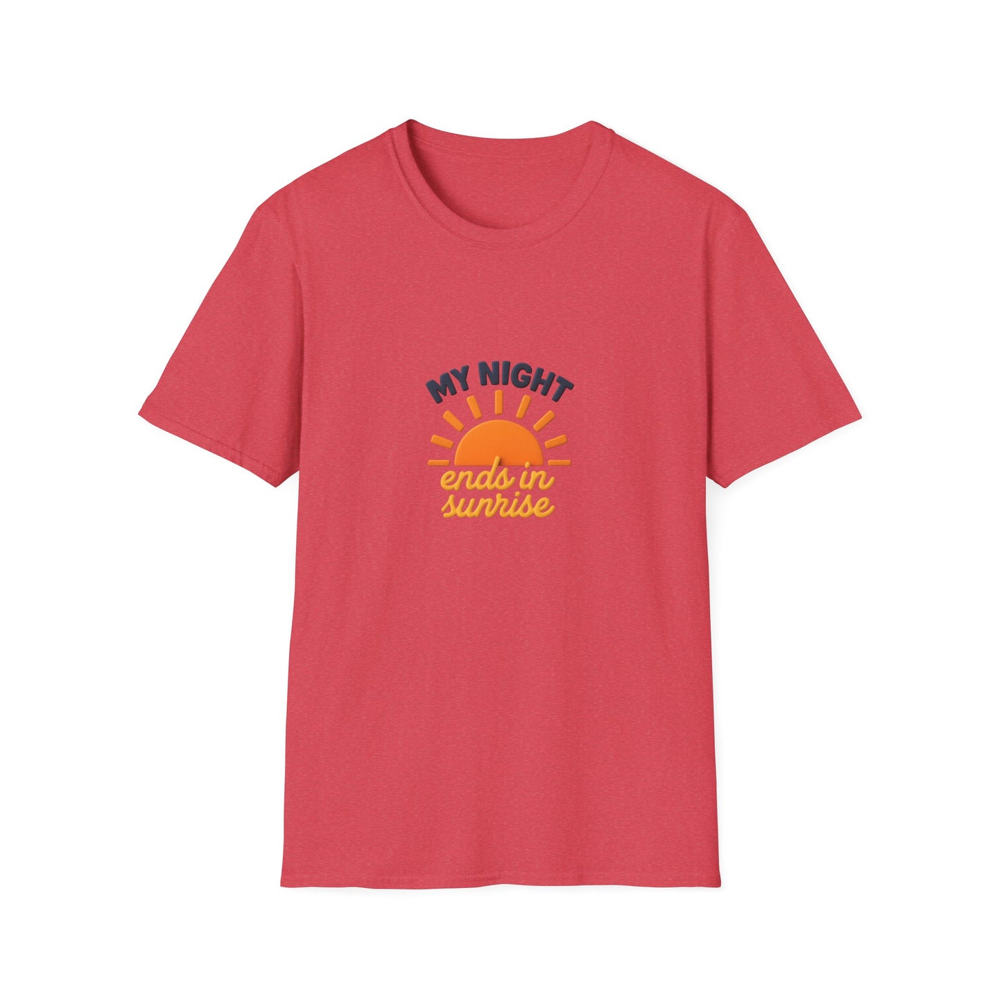My Night Ends in Sunrise T-Shirt – Inspirational Unisex Softstyle® Tee for Hope, Comfort & Everyday Wear