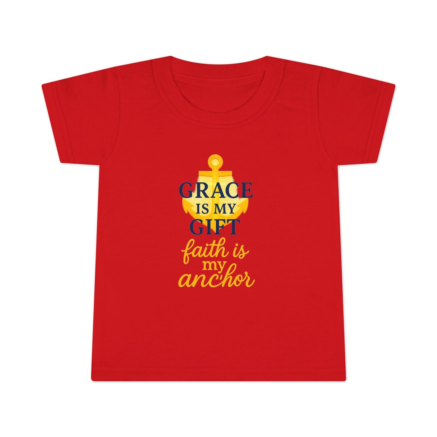 Toddler T-Shirt — "Grace Is My Gift, Faith Is My Anchor" Christian Anchor Graphic