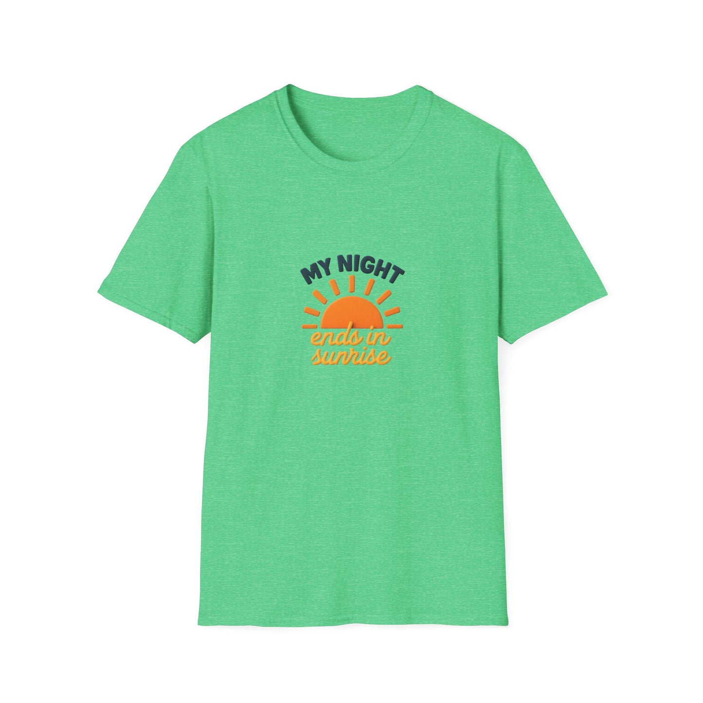 My Night Ends in Sunrise T-Shirt – Inspirational Unisex Softstyle® Tee for Hope, Comfort & Everyday Wear
