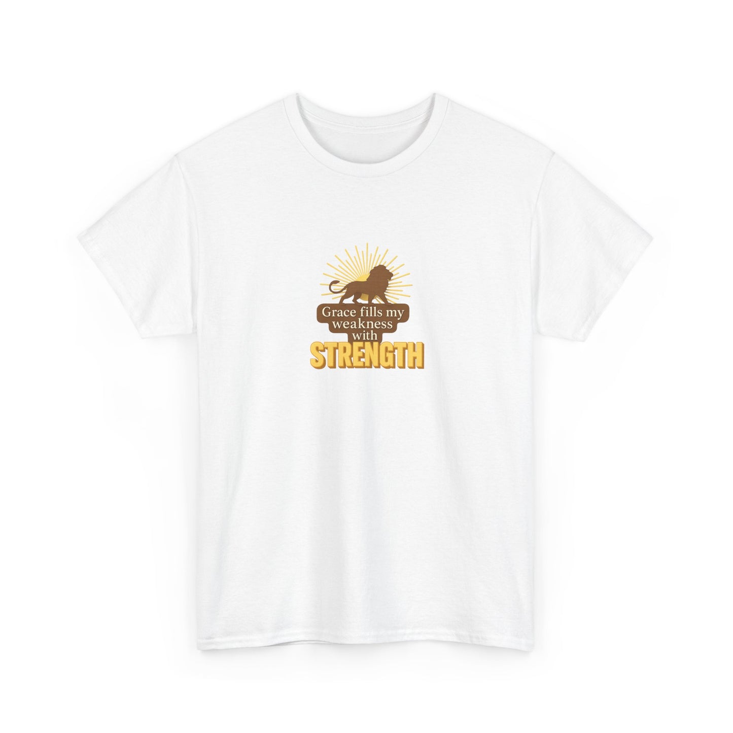 Grace Fills My Weakness with Strength – Inspirational Unisex Heavy Cotton Tee