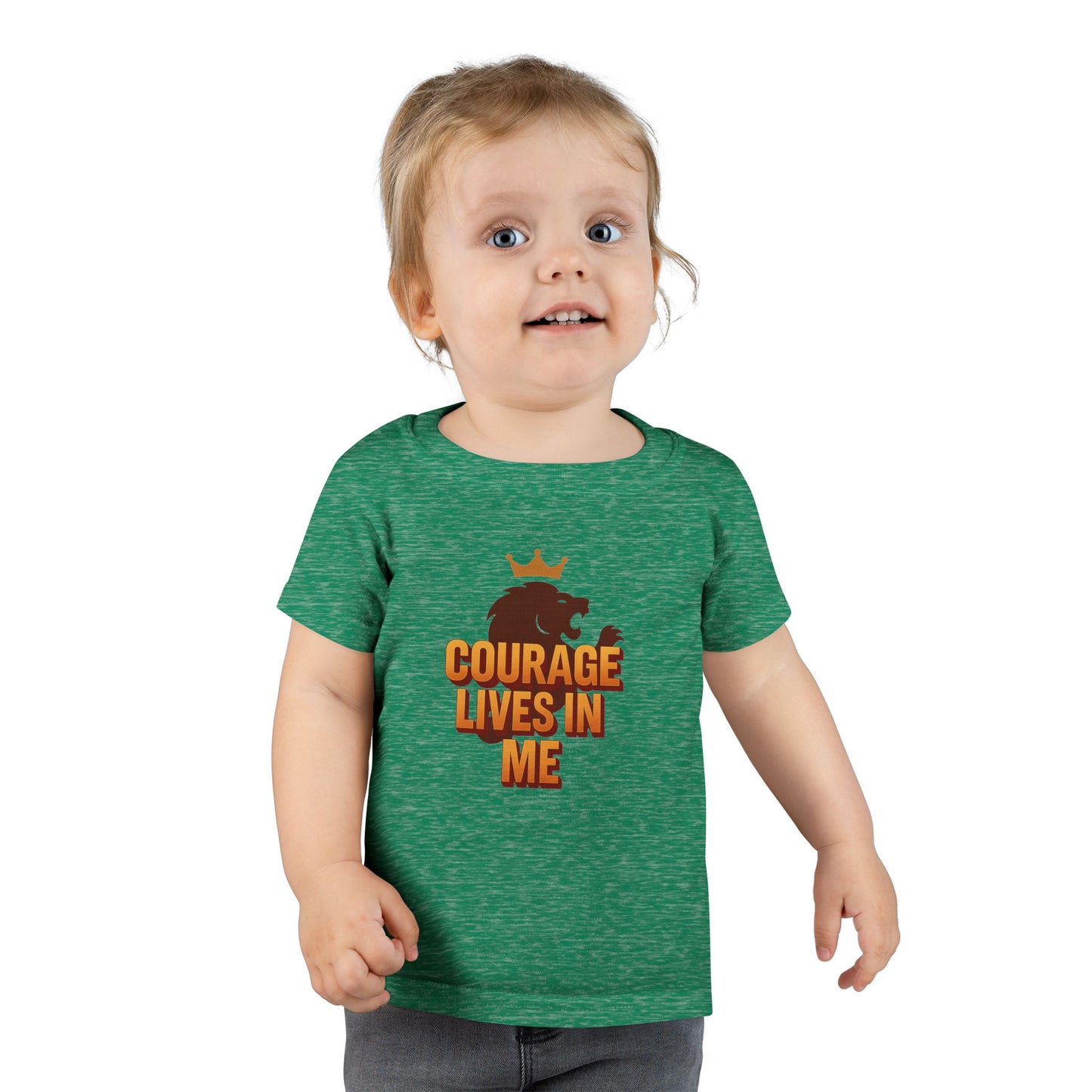 Toddler T-Shirt — "Courage Lives in Me" Lion Crown Graphic