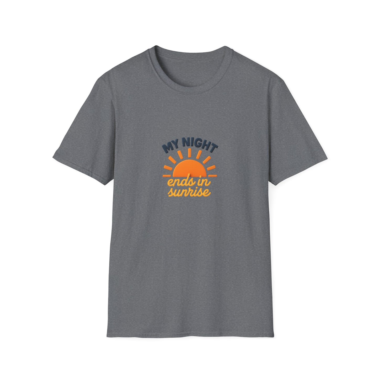 My Night Ends in Sunrise T-Shirt – Inspirational Unisex Softstyle® Tee for Hope, Comfort & Everyday Wear