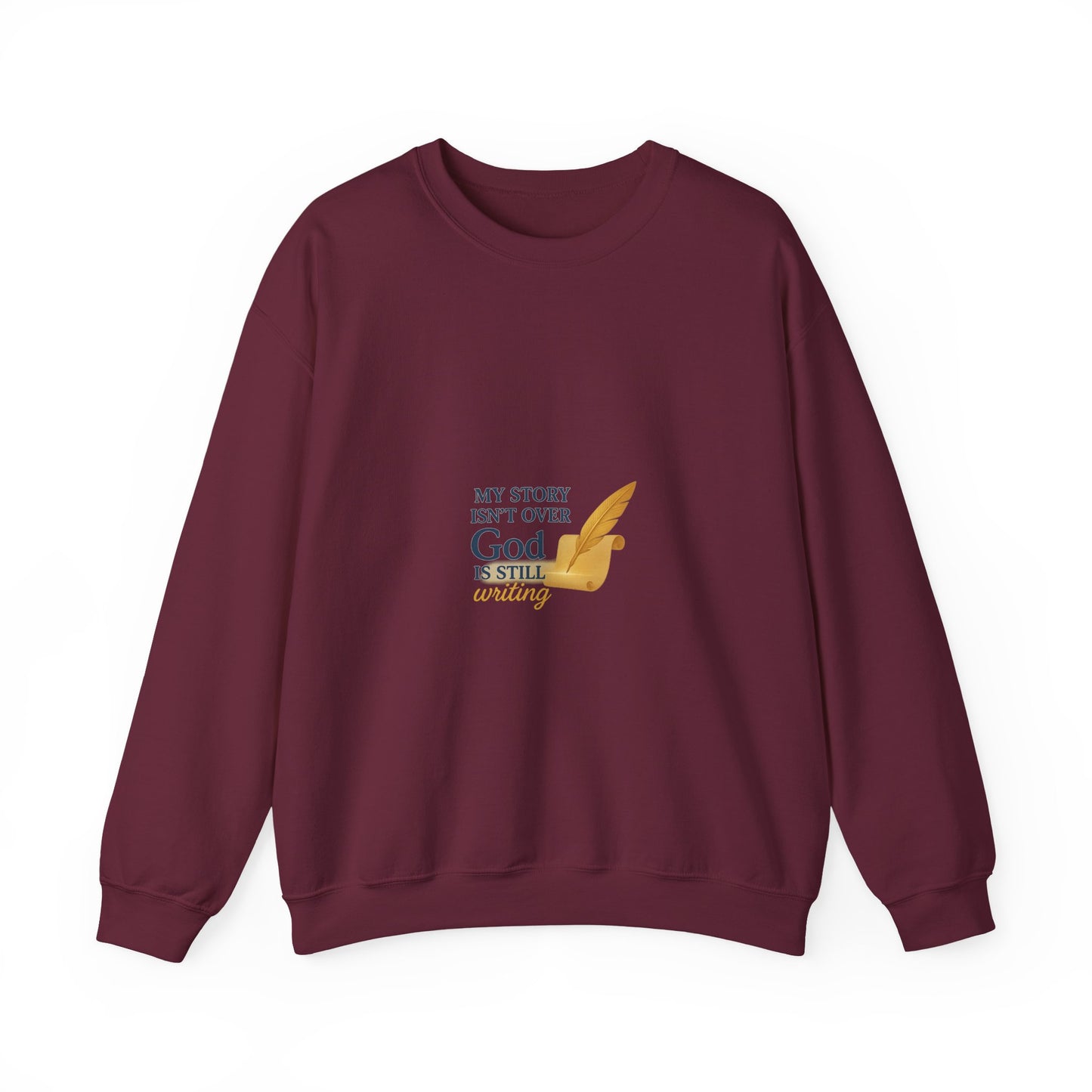 Inspirational Crewneck Sweatshirt, Comfort Apparel, Faith-Based Gift, Cozy Layer, My Story Isn’t Over Sweatshirt