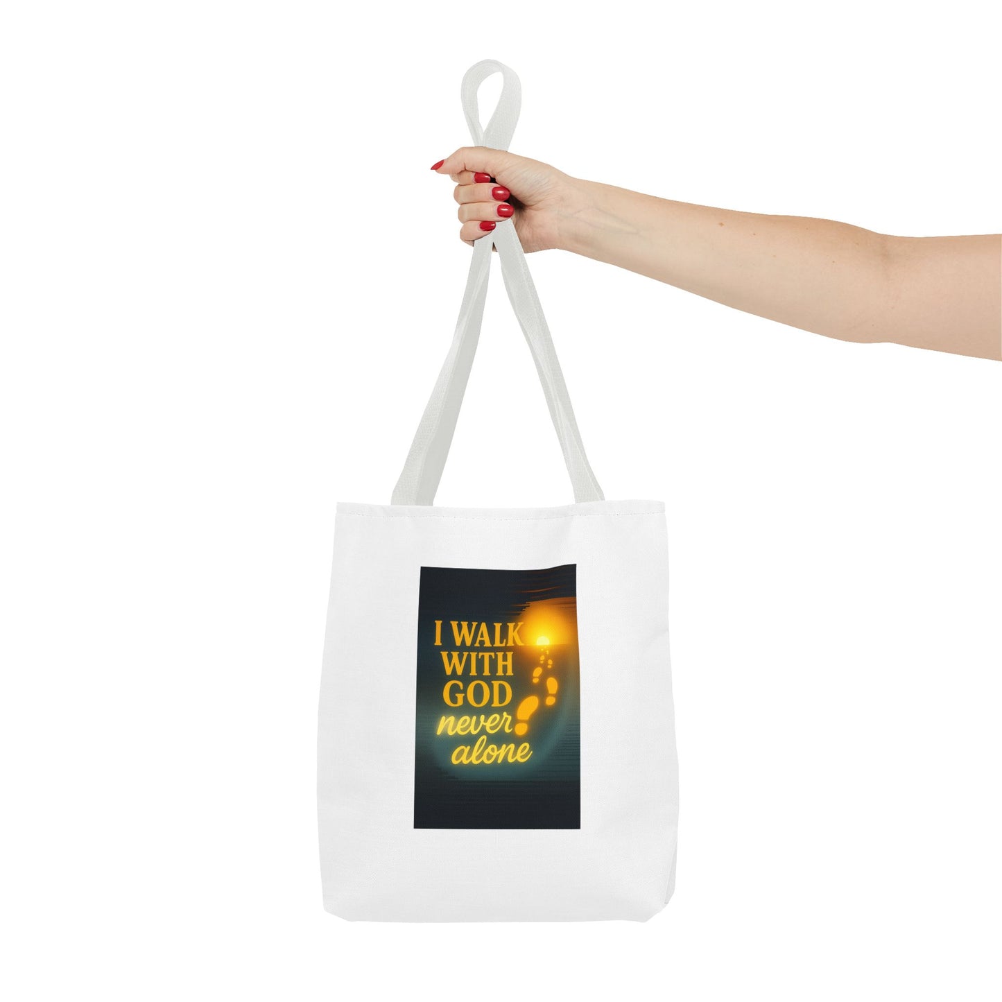 Inspiring God Walk Tote Bag, Motivational Quote Bag, Faith-Based Carryall, Gift for Believers, Christian Tote