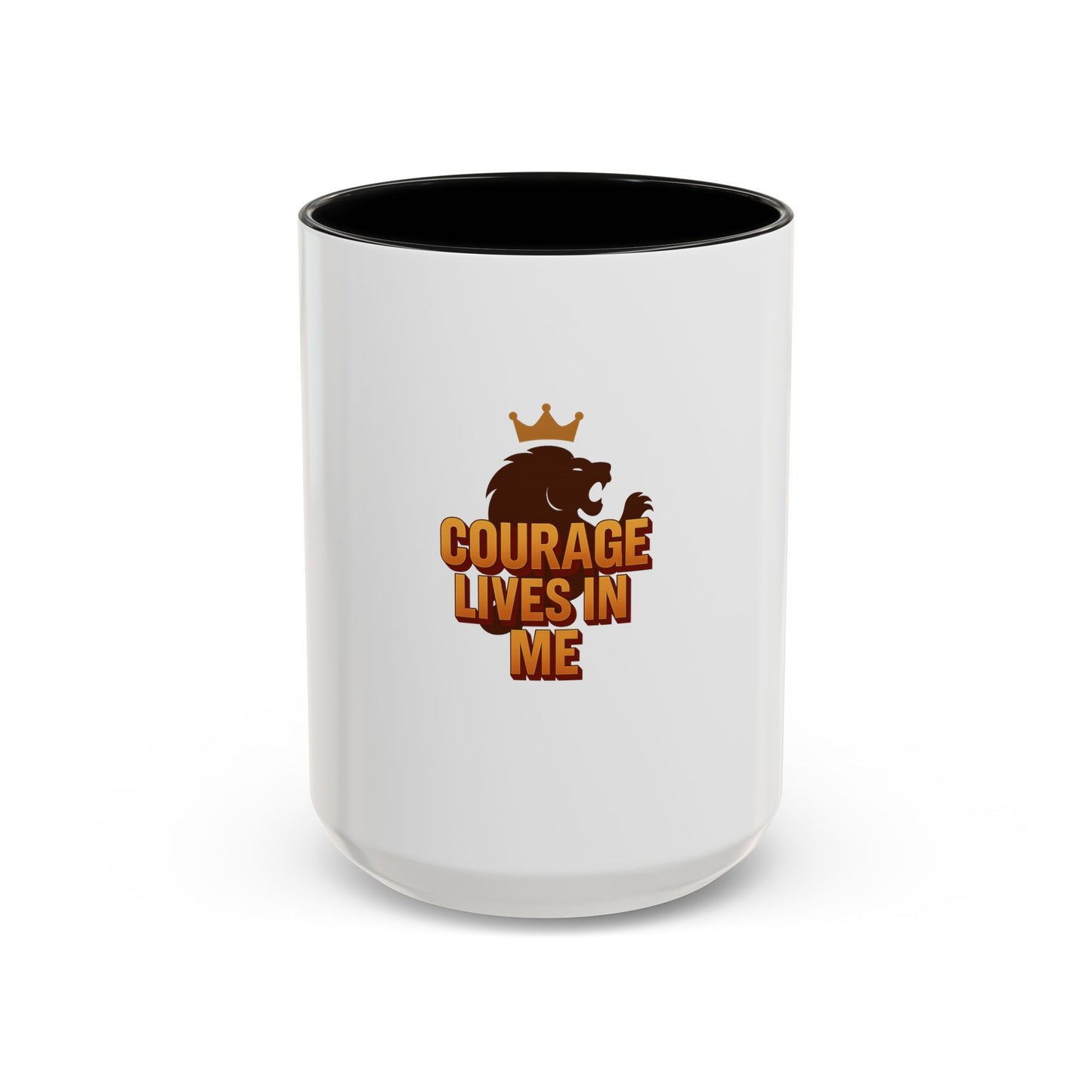 Courage-Inspired Accent Coffee Mug – A Daily Reminder to Stay Strong