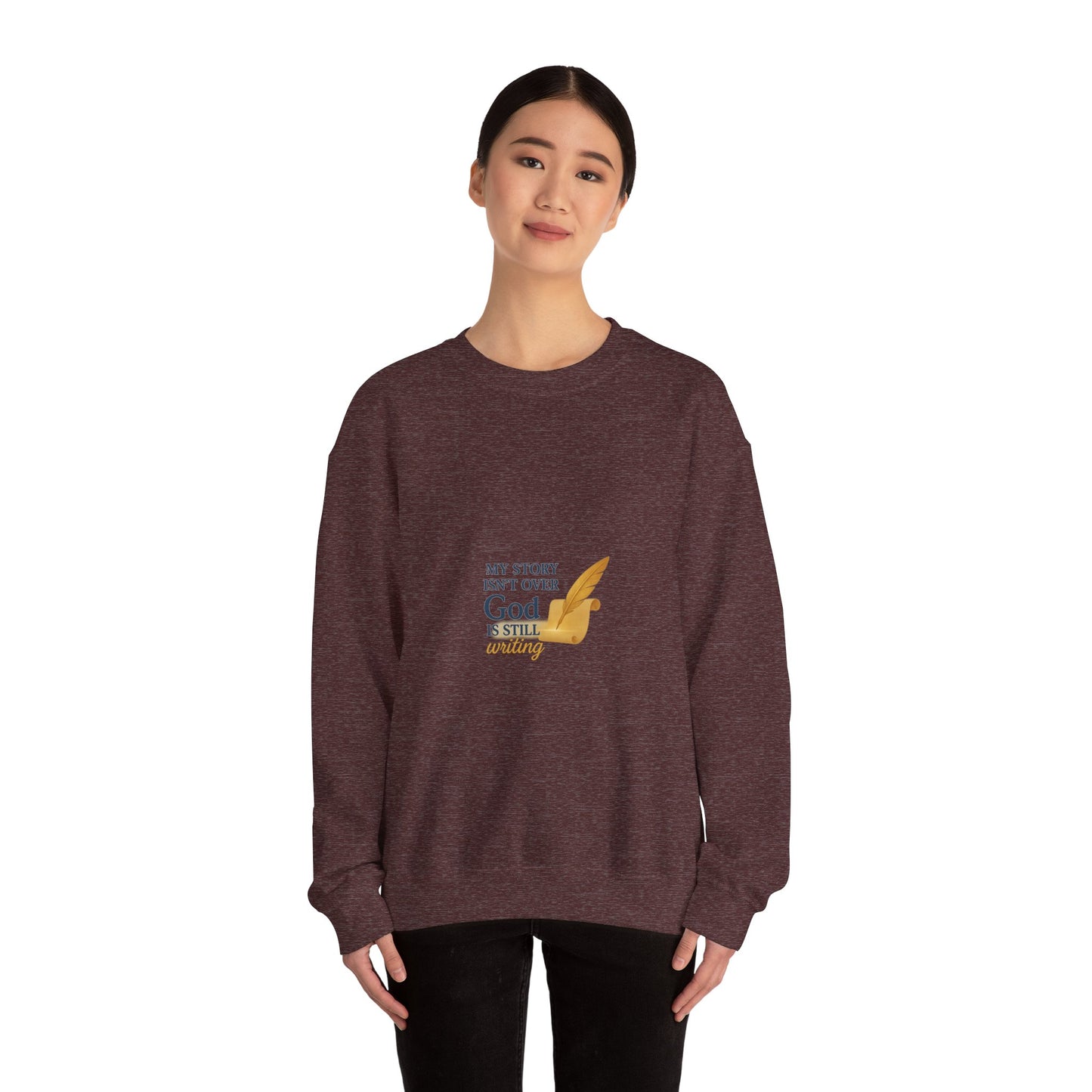 Inspirational Crewneck Sweatshirt, Comfort Apparel, Faith-Based Gift, Cozy Layer, My Story Isn’t Over Sweatshirt