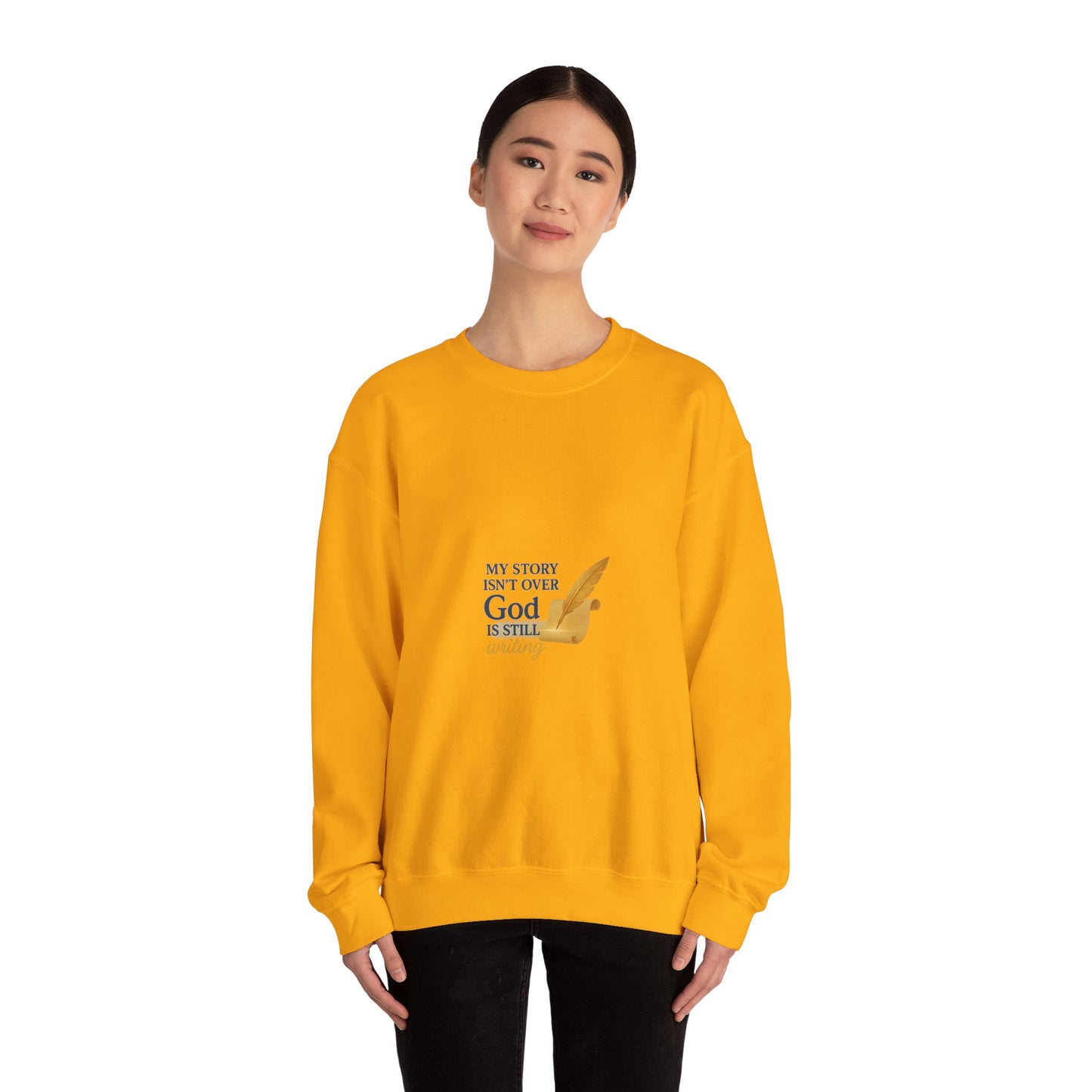 Inspirational Crewneck Sweatshirt, Comfort Apparel, Faith-Based Gift, Cozy Layer, My Story Isn’t Over Sweatshirt