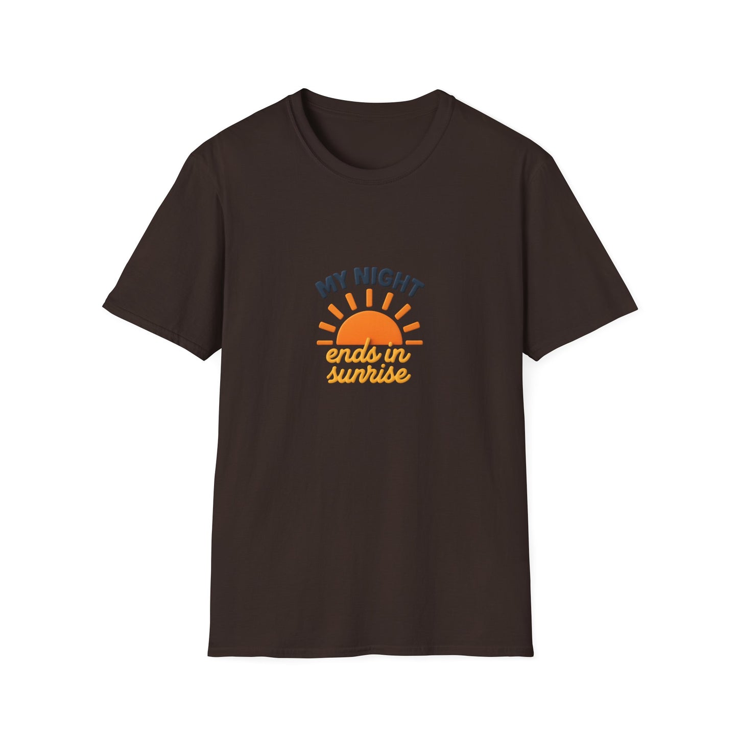 My Night Ends in Sunrise T-Shirt – Inspirational Unisex Softstyle® Tee for Hope, Comfort & Everyday Wear